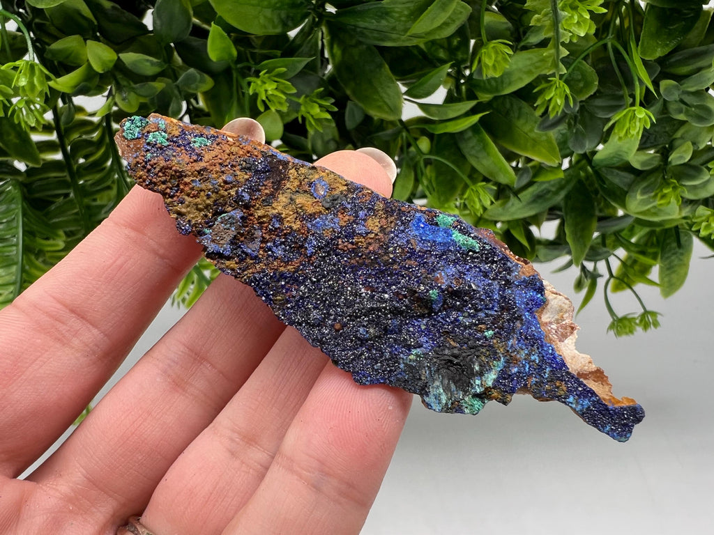 Azurite Malachite Mineral Specimen: Moroccan Blue-Green Crystal, Collector Stone
