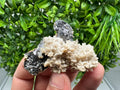 Wonderful Skeletal Galena,Sphalerite on Quartz whit Calcite,from 9 th September mine,Bulgaria,natural,collection mineral specimen,crystal