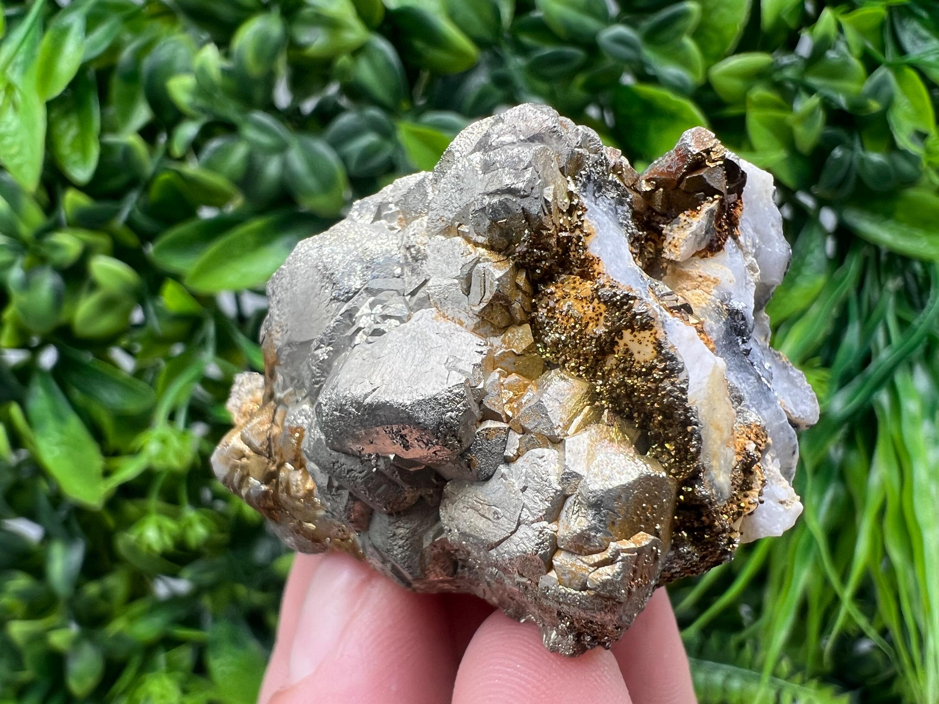 Barite Marcasite on Chalcedony, Androvo Mine, Bulgaria