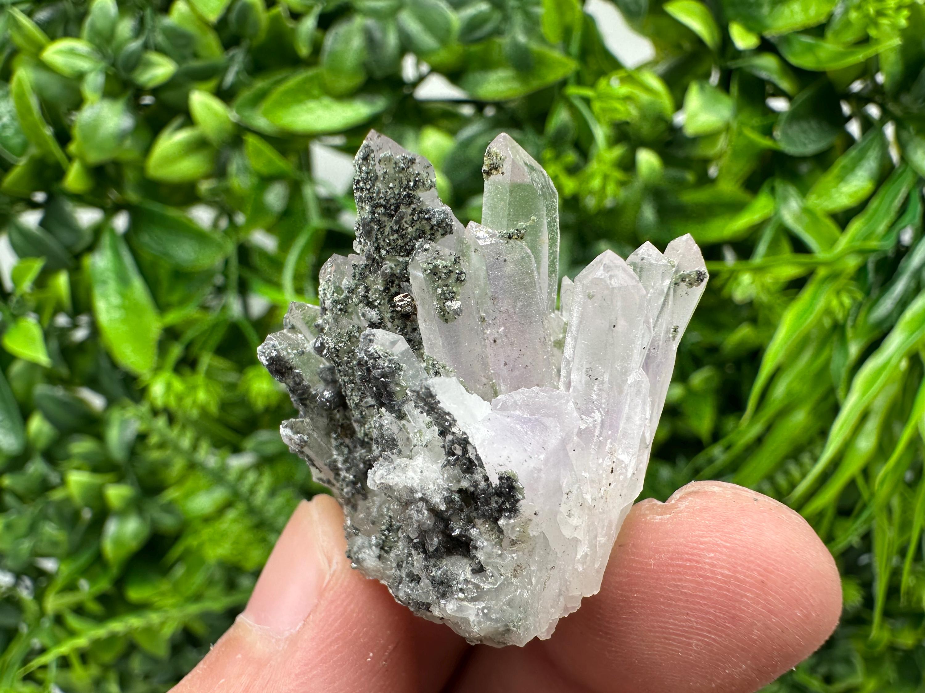 Amethyst Phantom Quartz with Chalcedony and Chlorite Inclusions