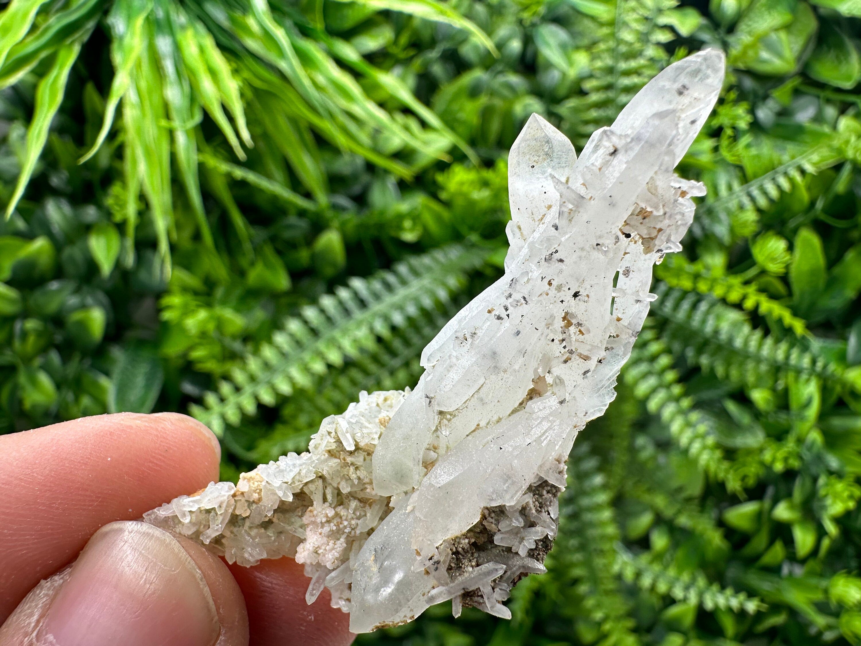 Chlorite Quartz on Rhodochrosite with Siderite - Natural Crystal Decor