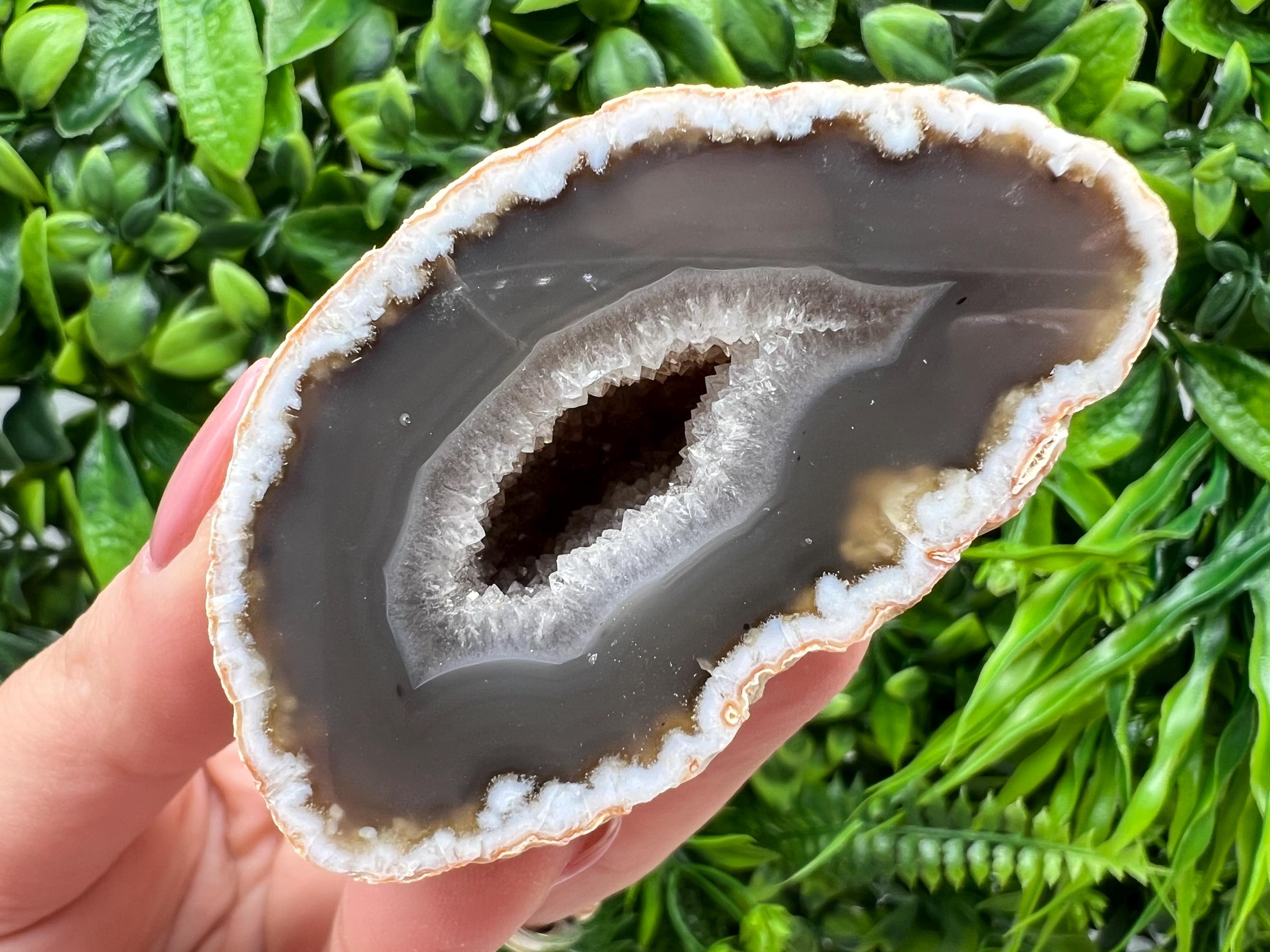 Natural Agate Druzy Geode, Quartz Crystal