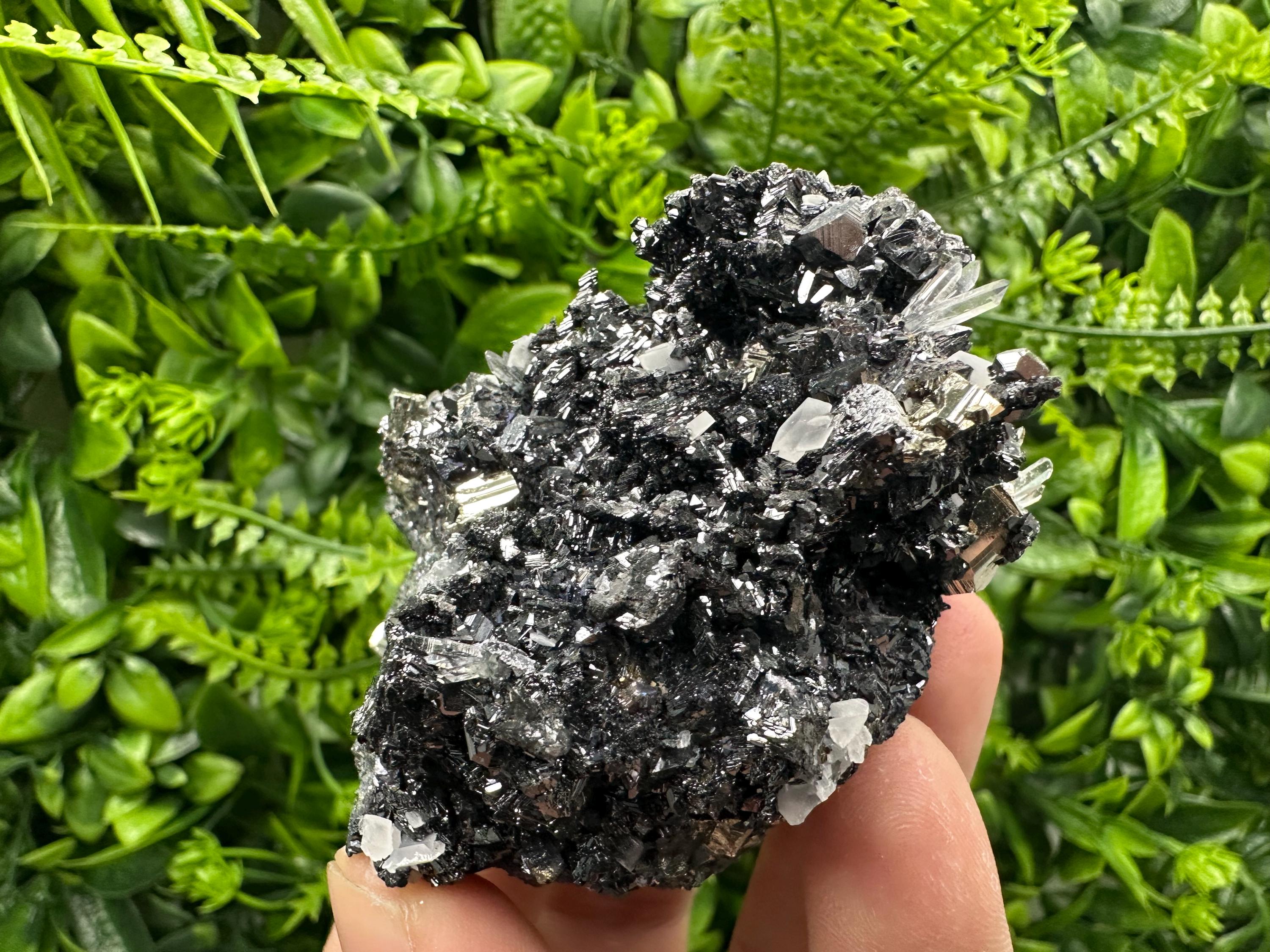 Sphalerite Pyrite Quartz Calcite Crystal Specimen, Borieva Mine, Bulgaria