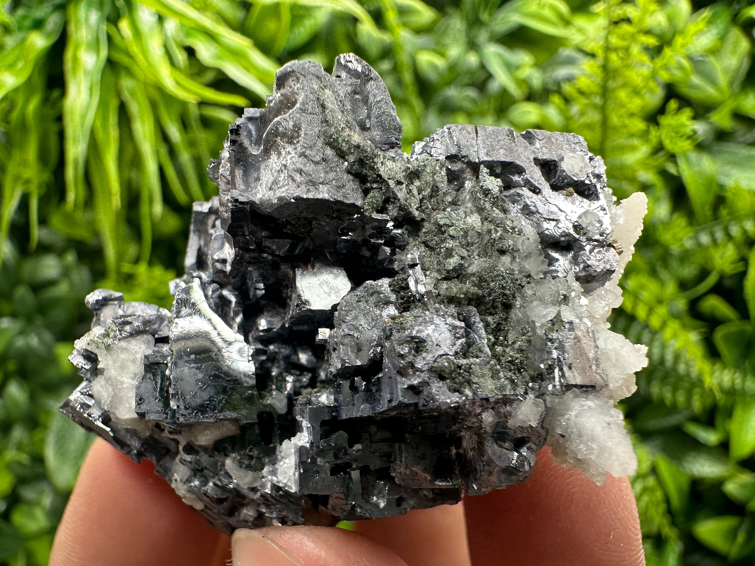 Skeletal Galena, Pyrite, Calcite Mineral Specimen, Bulgaria