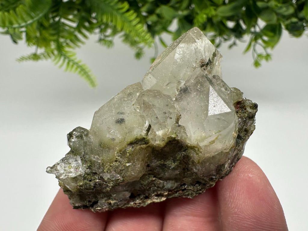 Rare Green Epidote Quartz Crystal Cluster - Eastern Anatolian Turkey