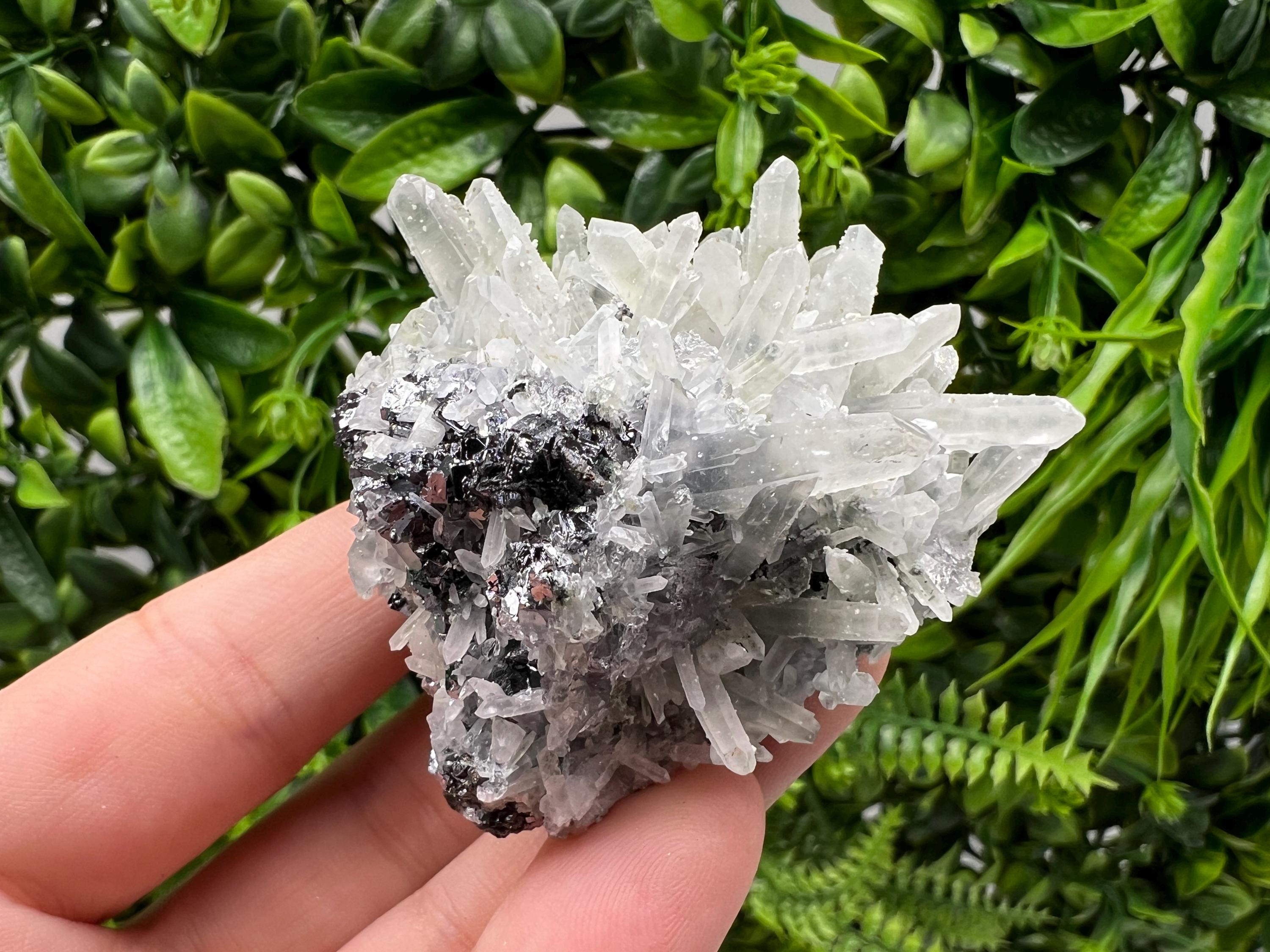 Transparent Quartz Cluster, Borieva Mine Mineral Specimen, Home Decor Crystal