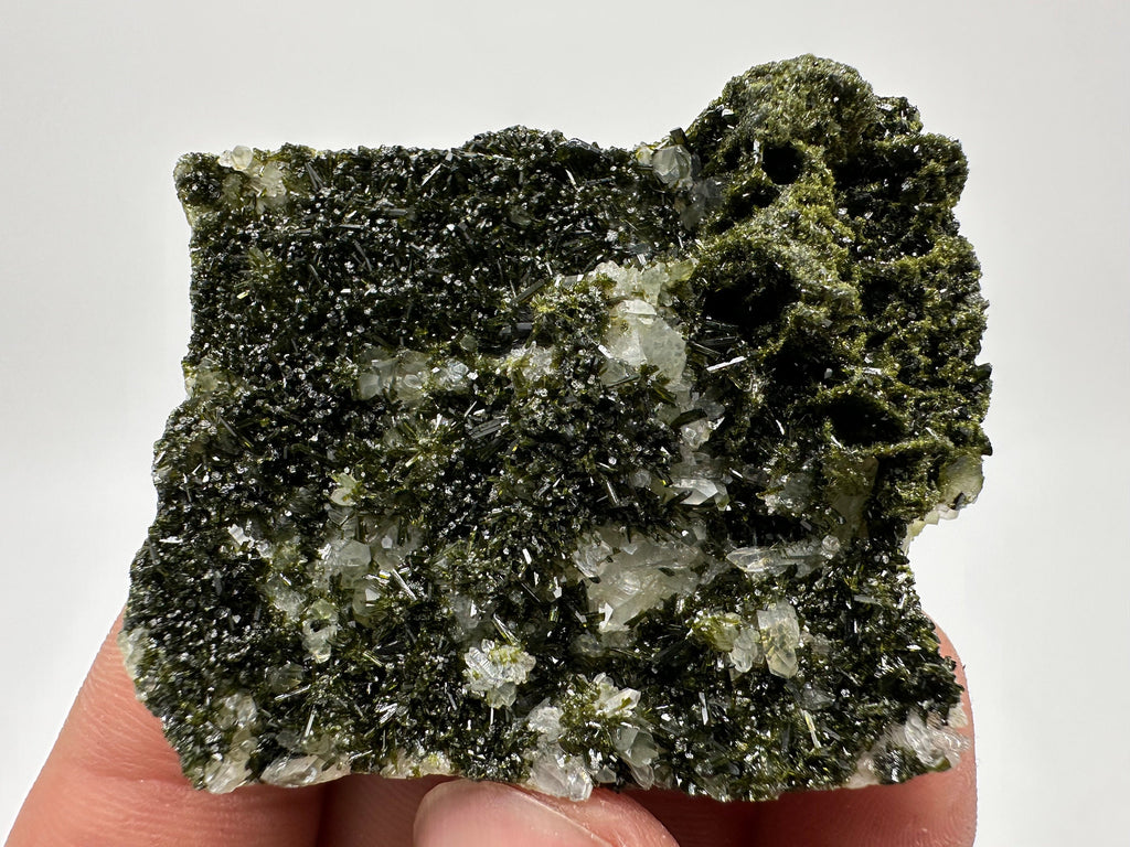 Rare Green Epidote with Quartz Crystals: Eastern Anatolian Decor