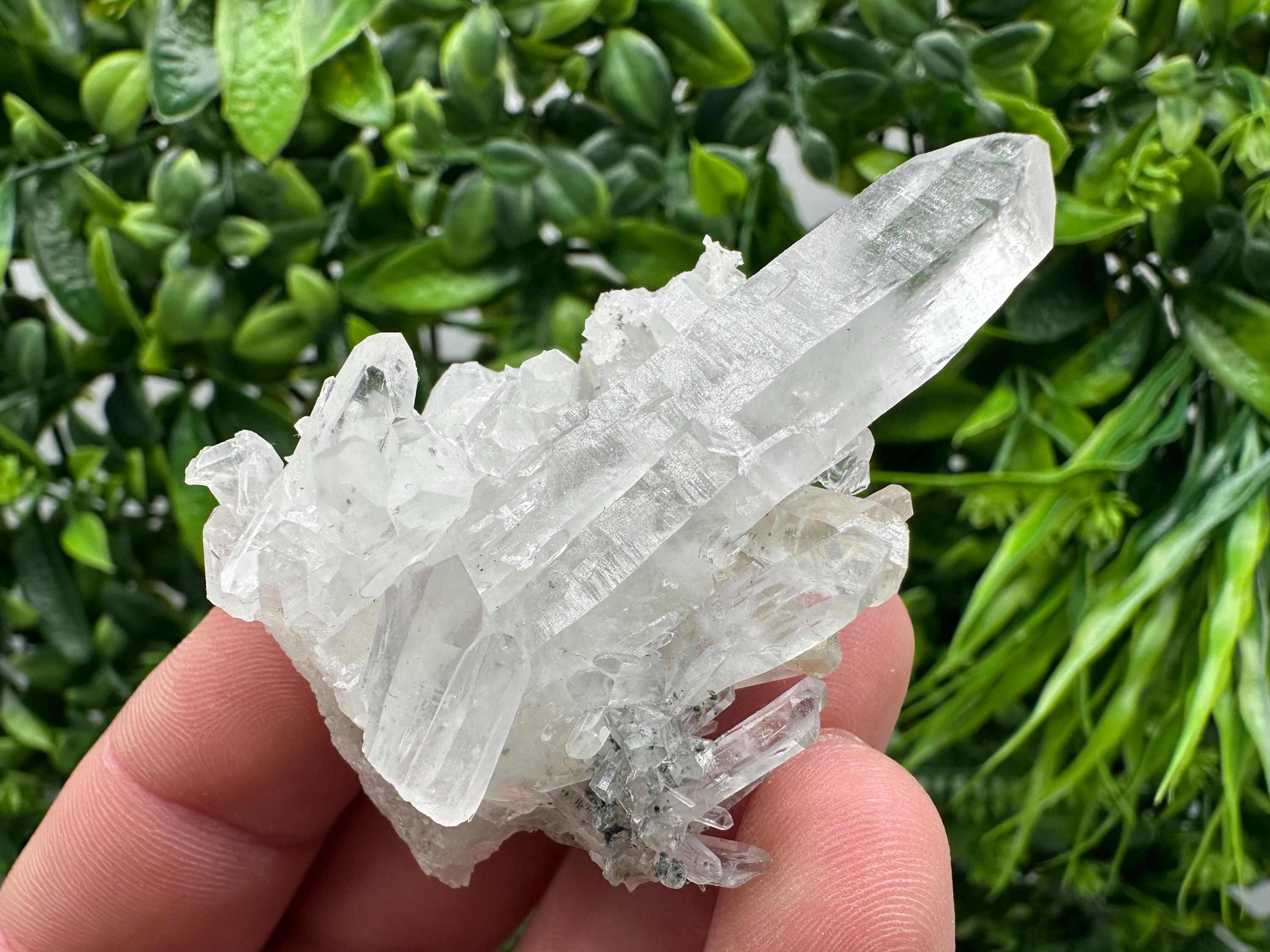 Green Quartz Specimen: Chlorite and Sphalerite Inclusions
