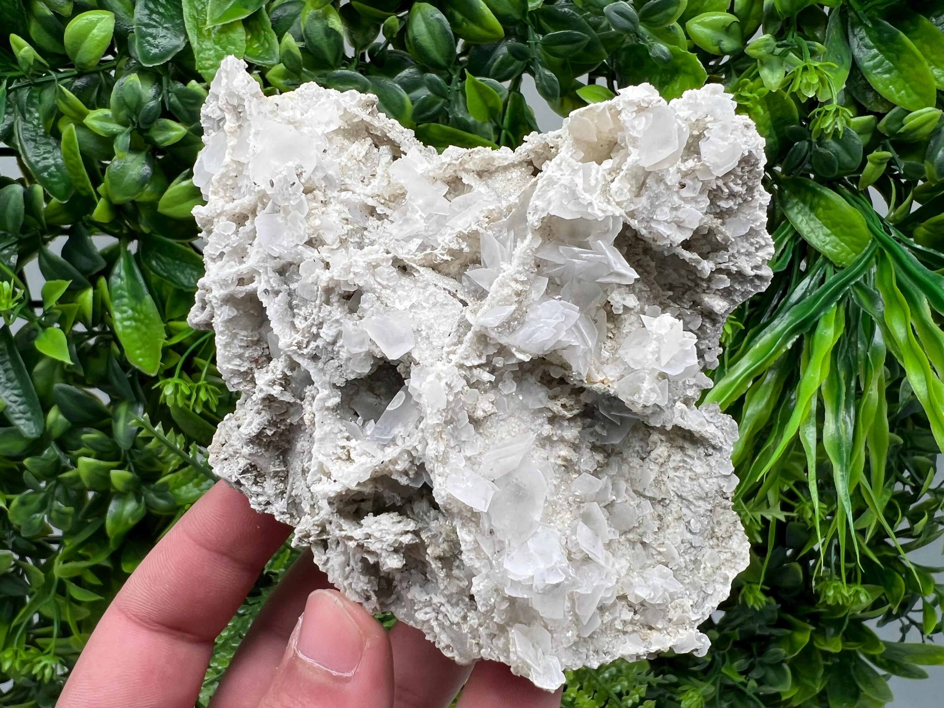 Calcite on Chalcedony Mineral Specimen, Bulgaria