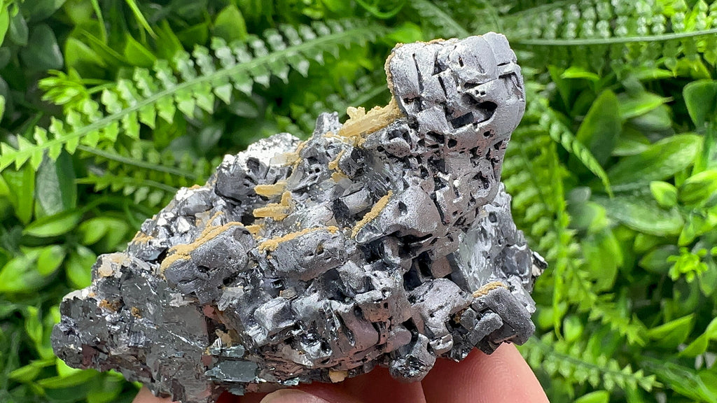 Shiny Galena Cluster with Siderite and Quartz, Bulgaria Mineral Specimen