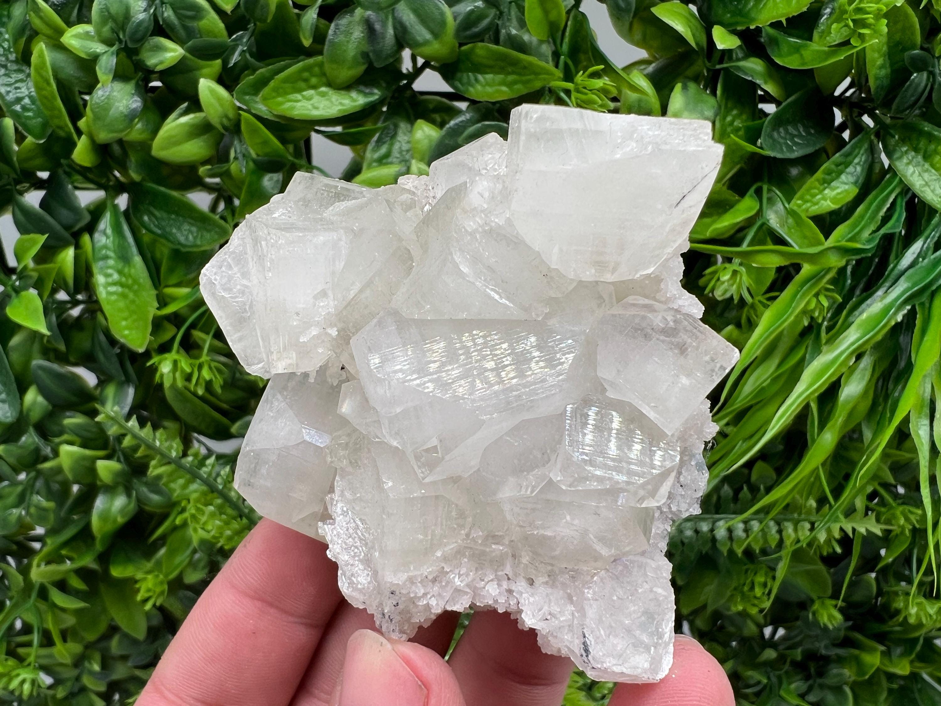 Transparent Apophyllite on Chalcedony, India Mineral Specimen