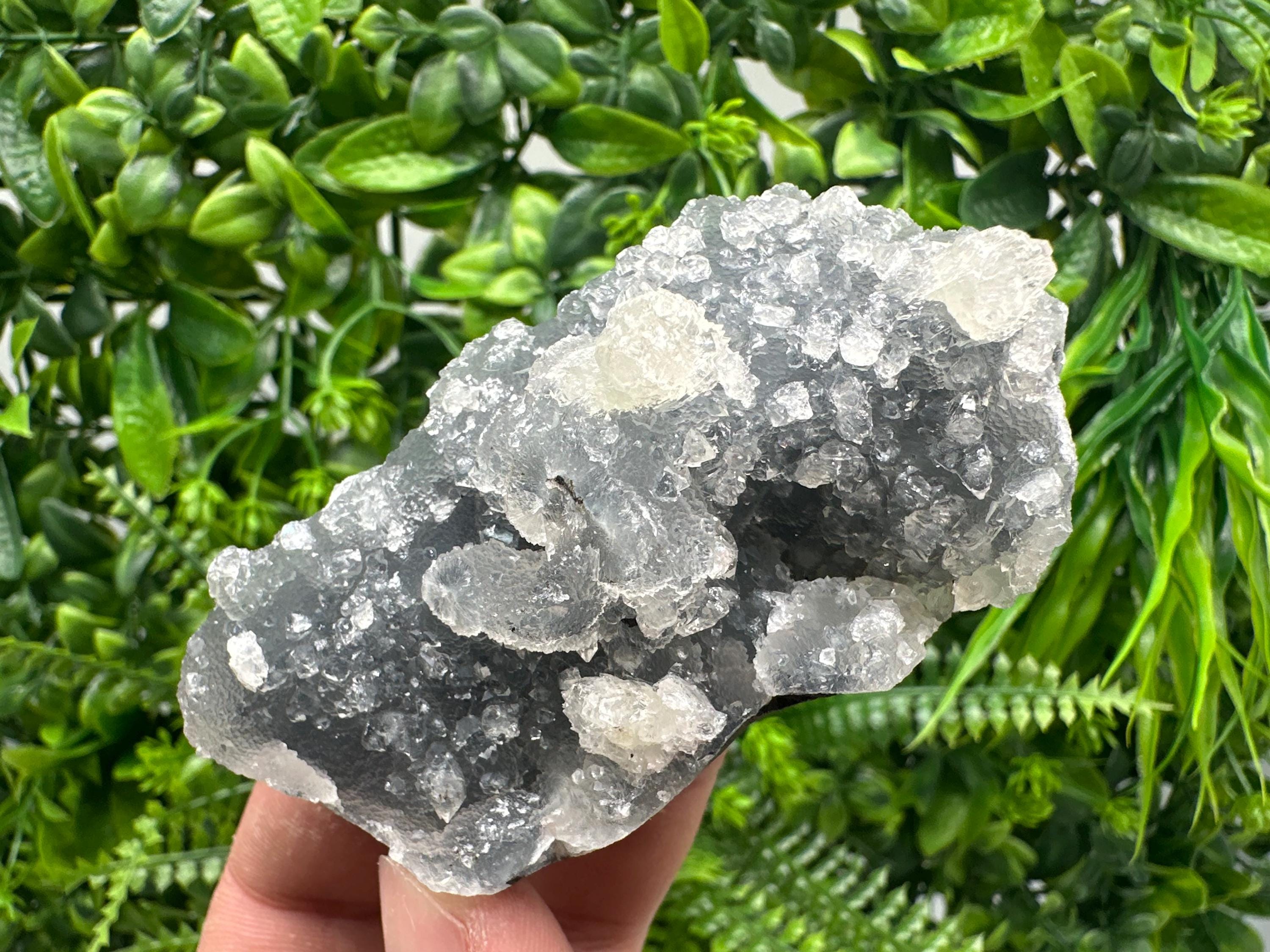 Apophyllite Stilbite on Chalcedony, India Crystal Specimen