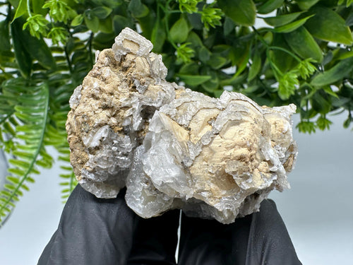 Calcite on Quartz, Chlorite from Borieva Mine, Madan, Bulgaria, mineral specimen, collected crystal, geological minerals, collecting crystal