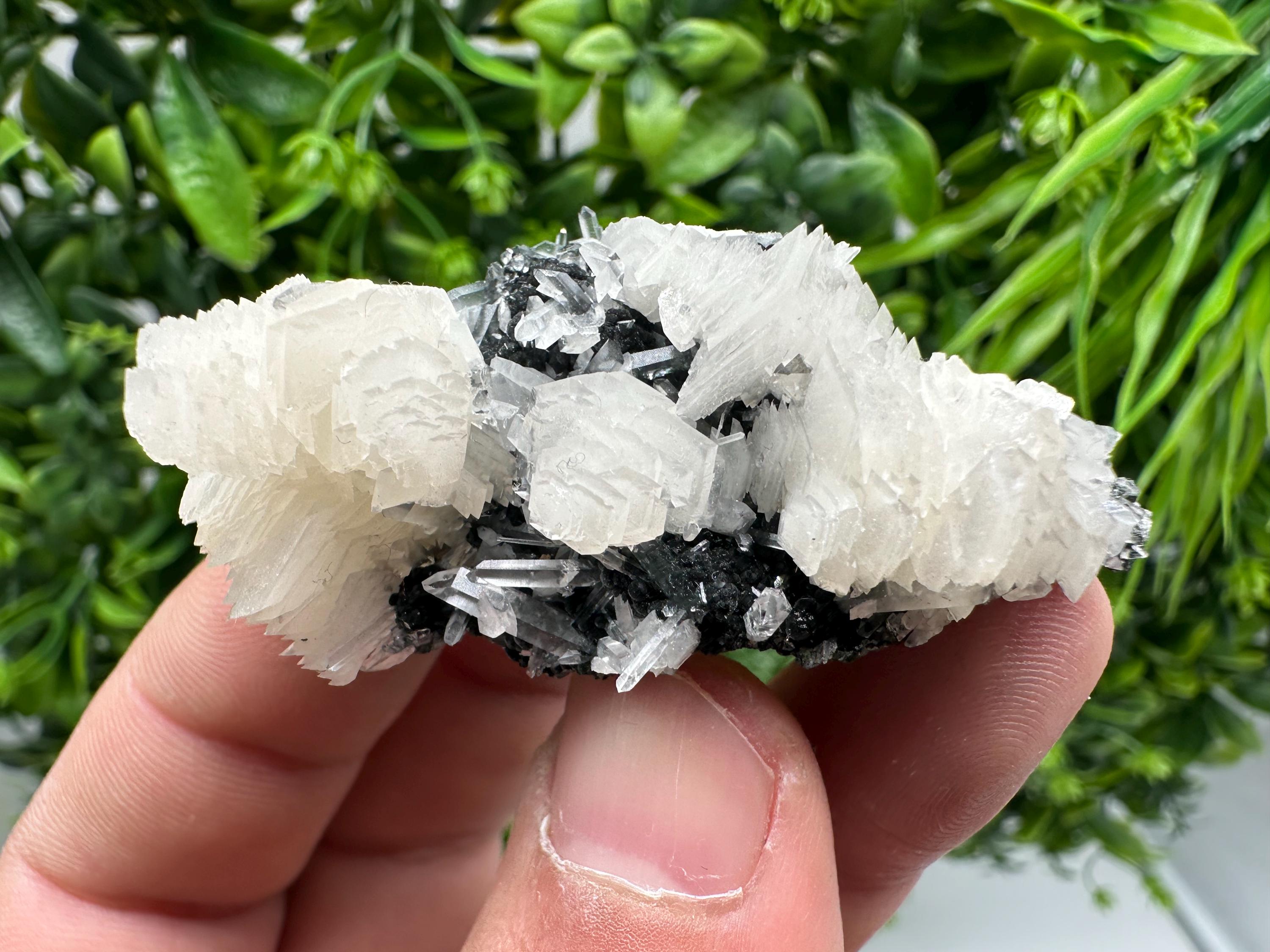 Borieva Mine Quartz Crystal, Calcite, Pyrite Specimen, Home Decor
