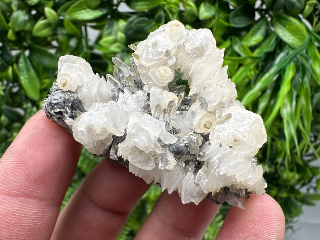 Quartz with Calcite and Chlorite: Borieva Mine Crystal Souvenir
