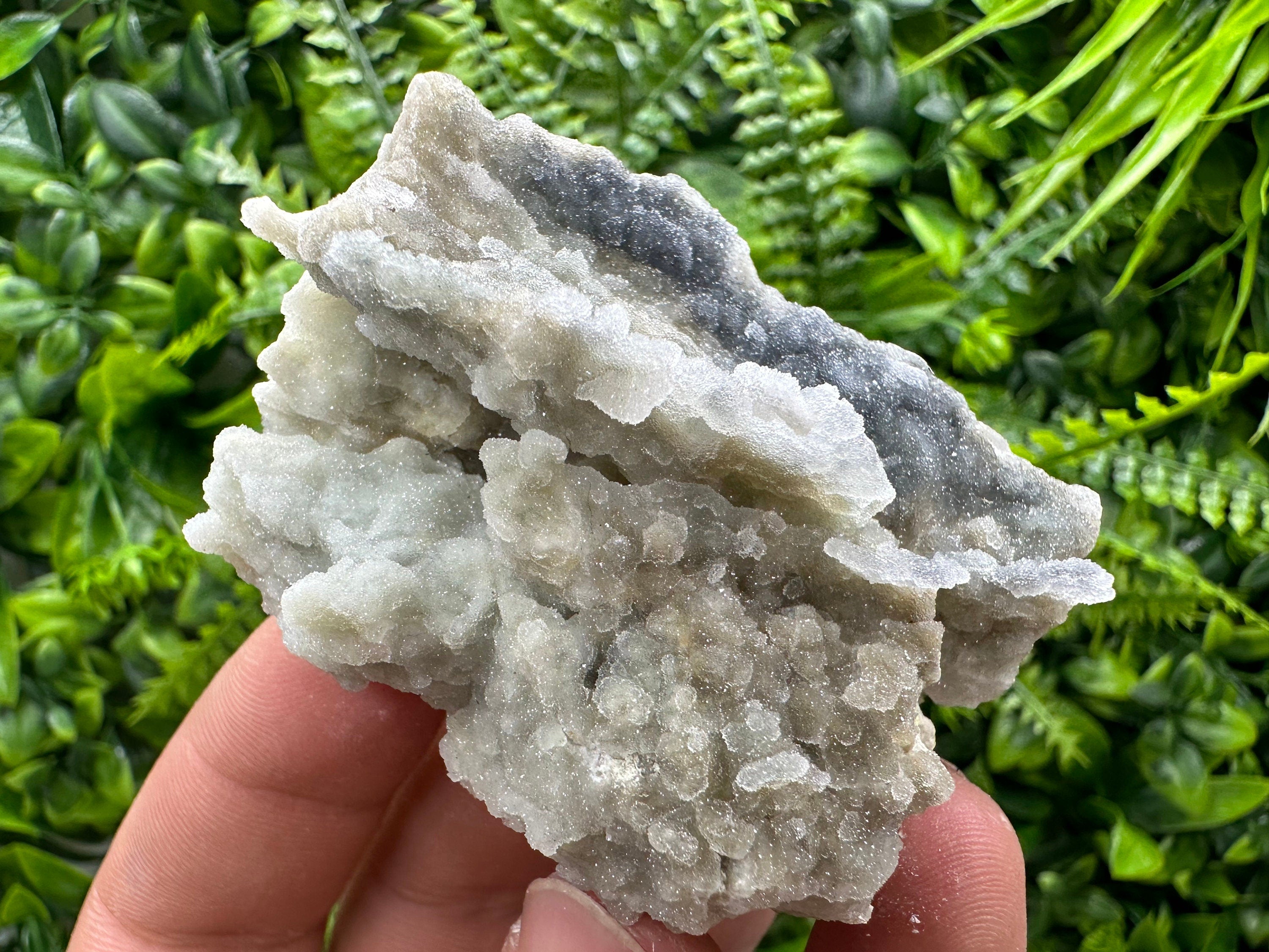 Blue Chalcedony Quartz with Chlorite Inclusions, Bulgaria Crystal Decor