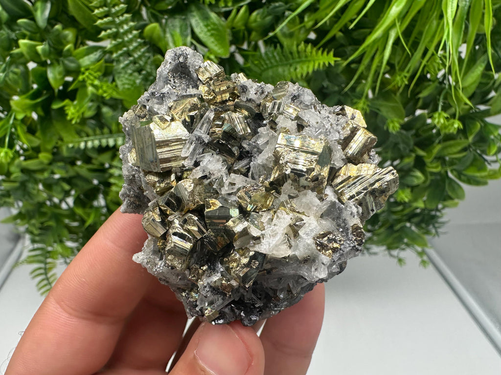 Transparent Quartz whit Rainbow Pyrite Djurcovo Laki Bulgaria natural minerals souvenir crystal stone gift minerals collection rock