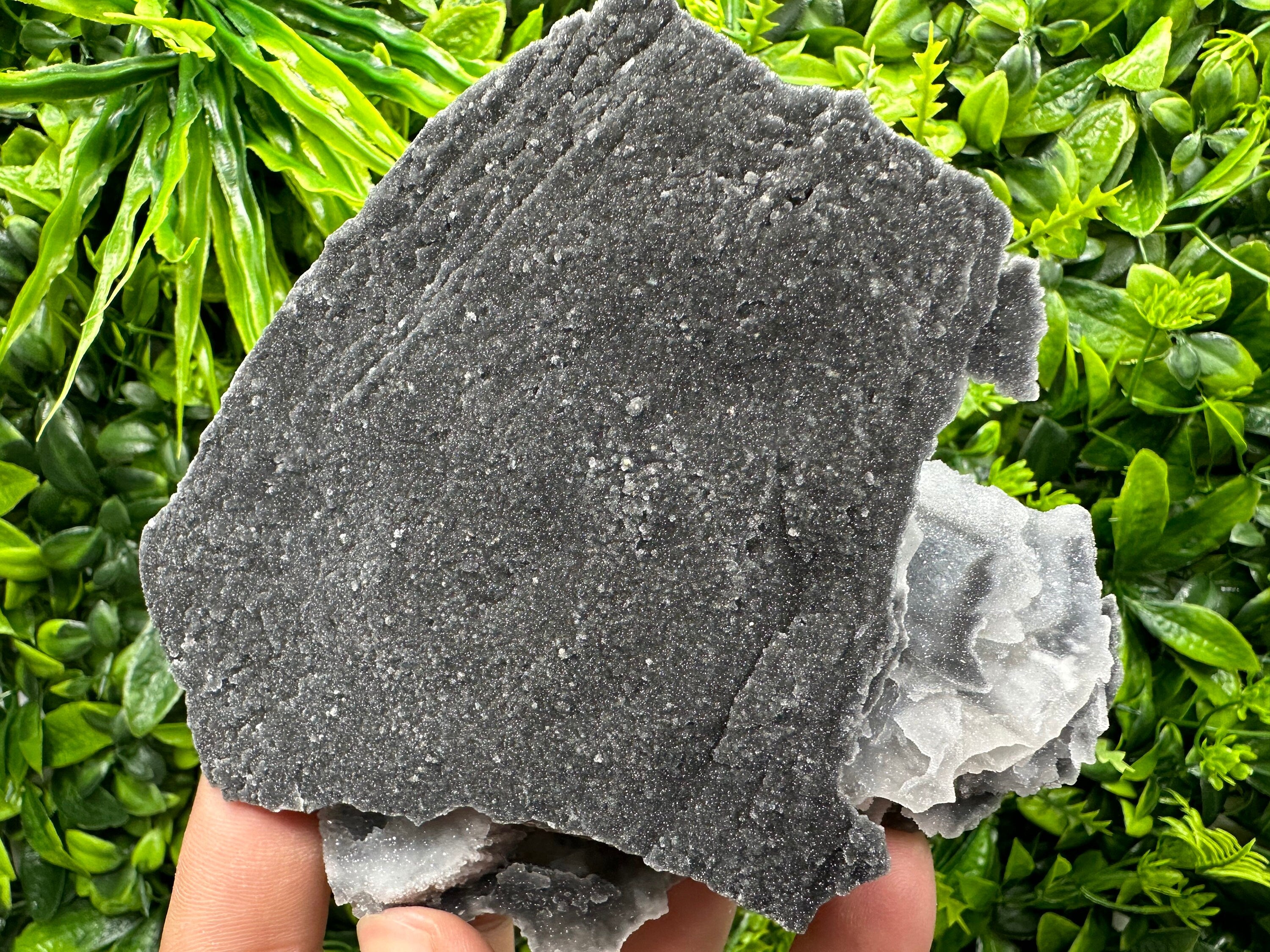 Quartz Chalcedony with Chlorite Inclusions, Deep Blue Crystal Decor