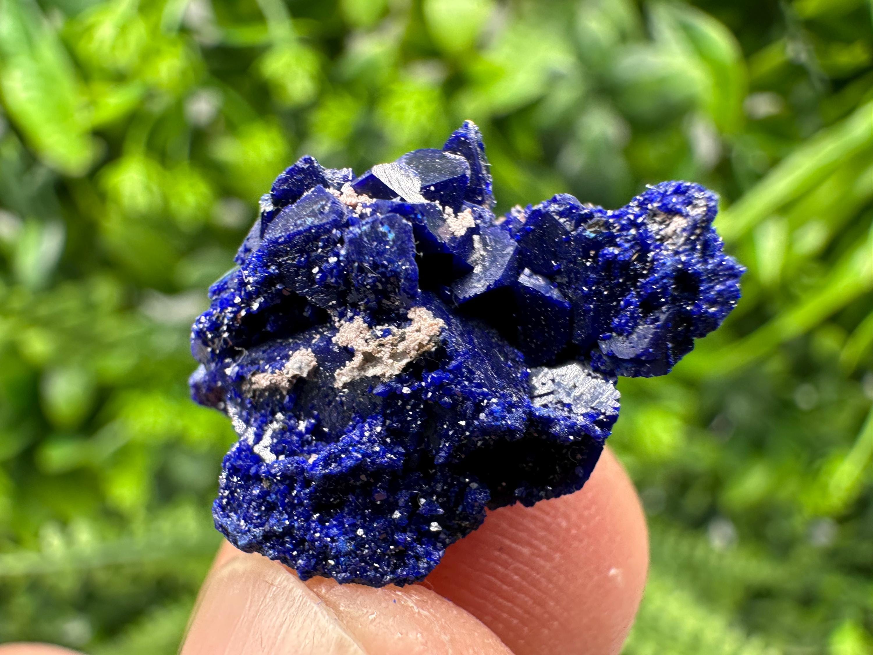 Crystallized Azurite-Kerrouchen,Morocco-Blue Azurite Specimen-High Quality Blue Azurite-Azurite Mineral Specimen, gemmy,lustrous of Azurite