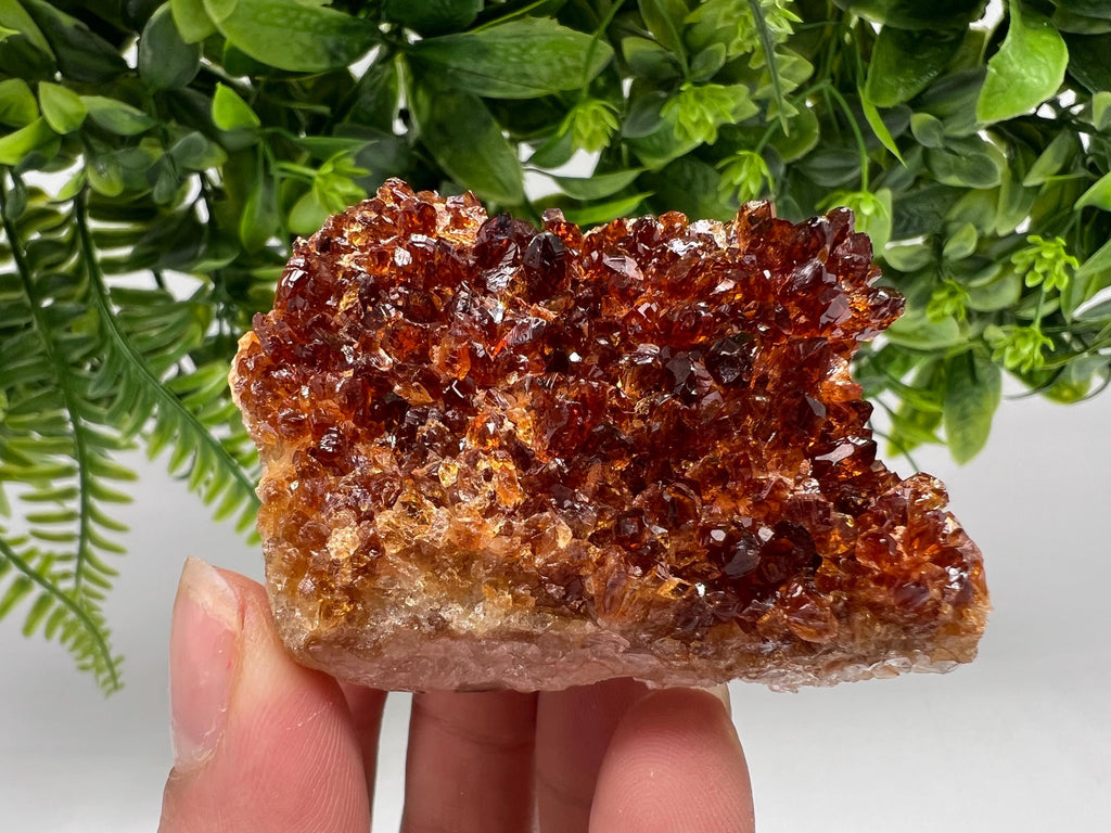 Citrine Crystal with Hematite Inclusions: Natural Phantom Cluster
