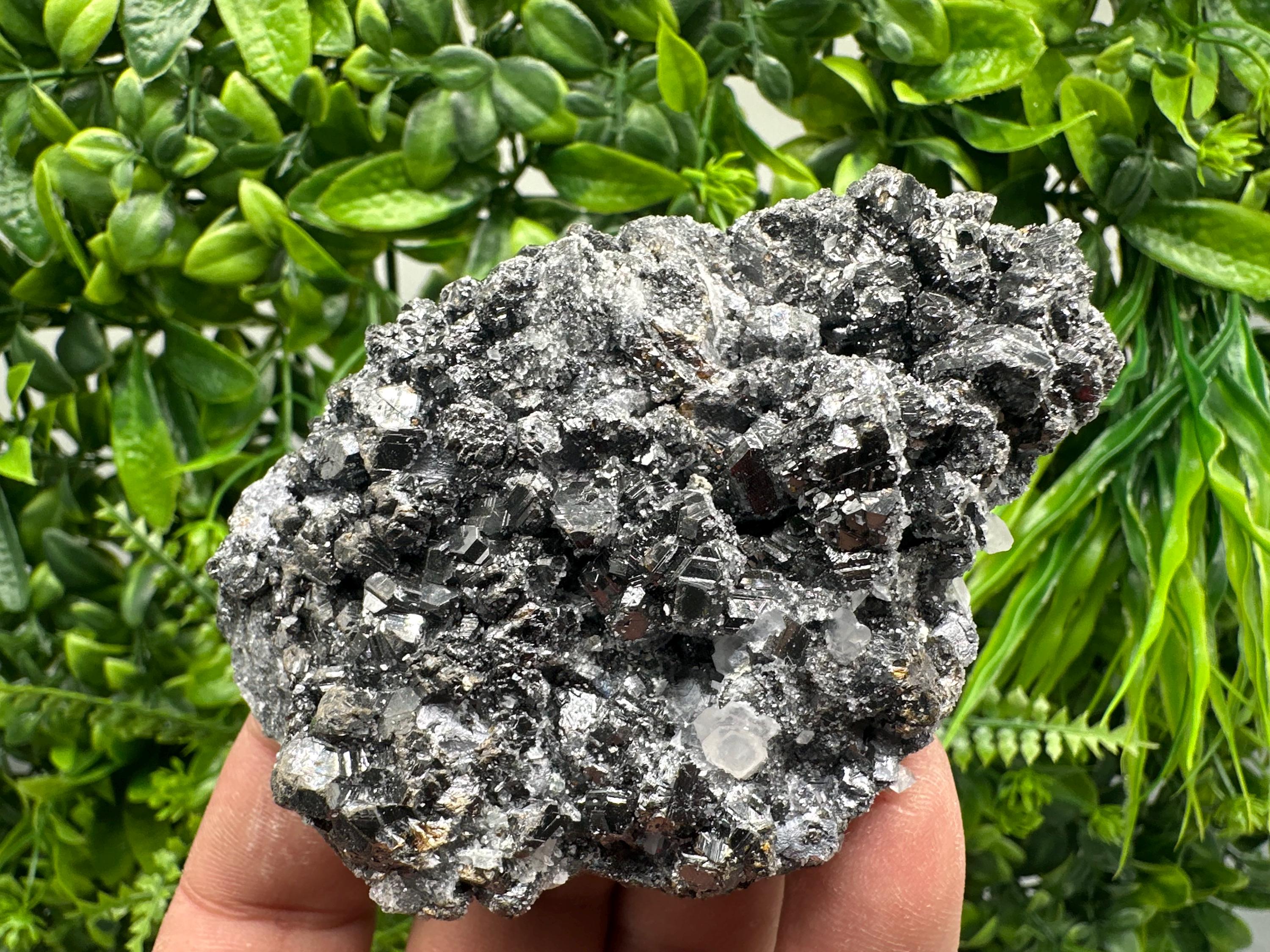 Sphalerite on Green Quartz, Borieva Mine Mineral Specimen