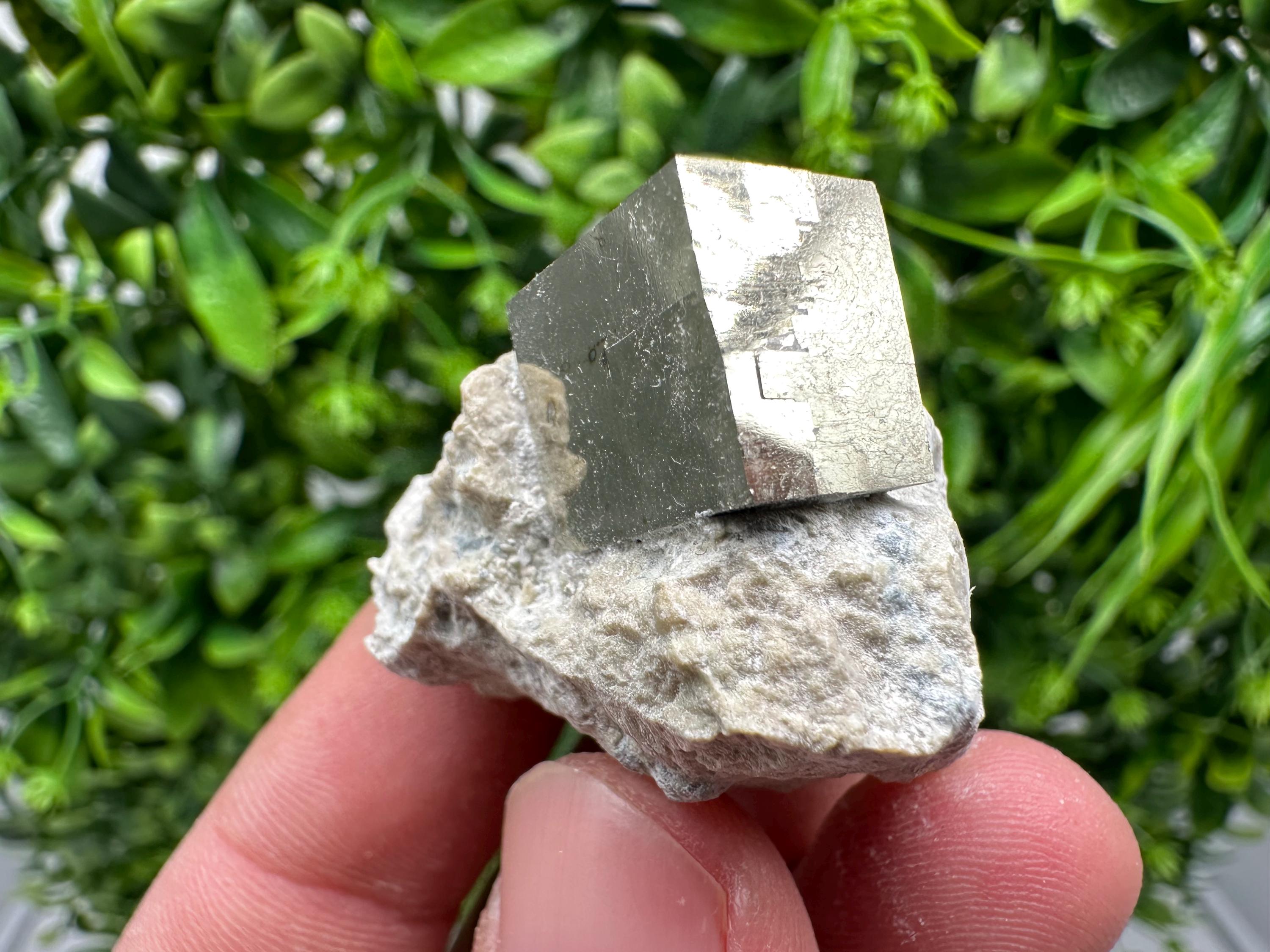 Large Pyrite Cube on Matrix, Navajun Spain, Home Decor Stone