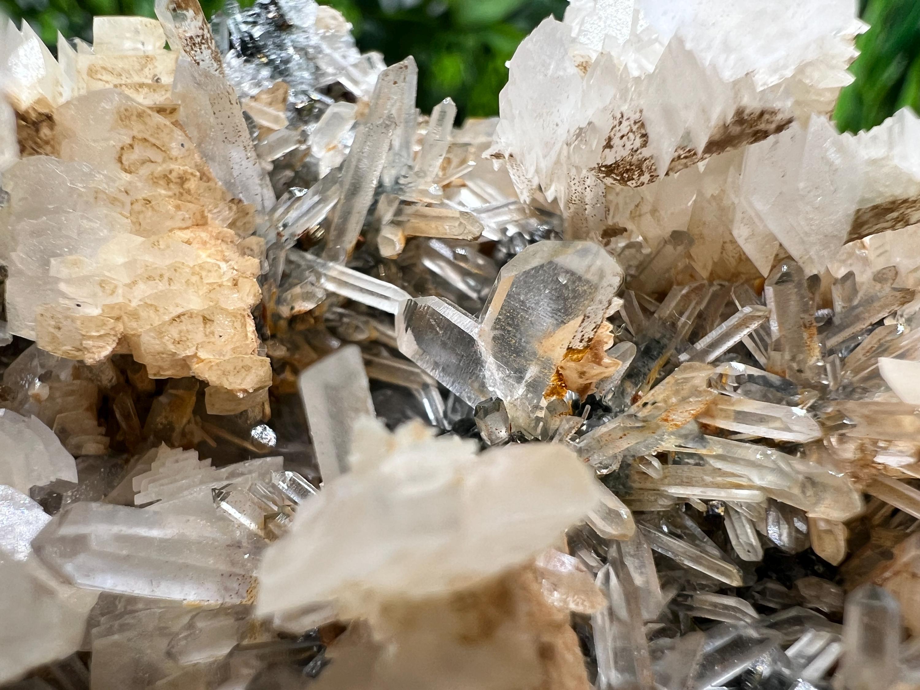 Wonderful Calcite on Quartz white Sphalerite, from Borieva mine,Bulgaria,natural,collection mineral specimen,Home decor crystal,gift,healing