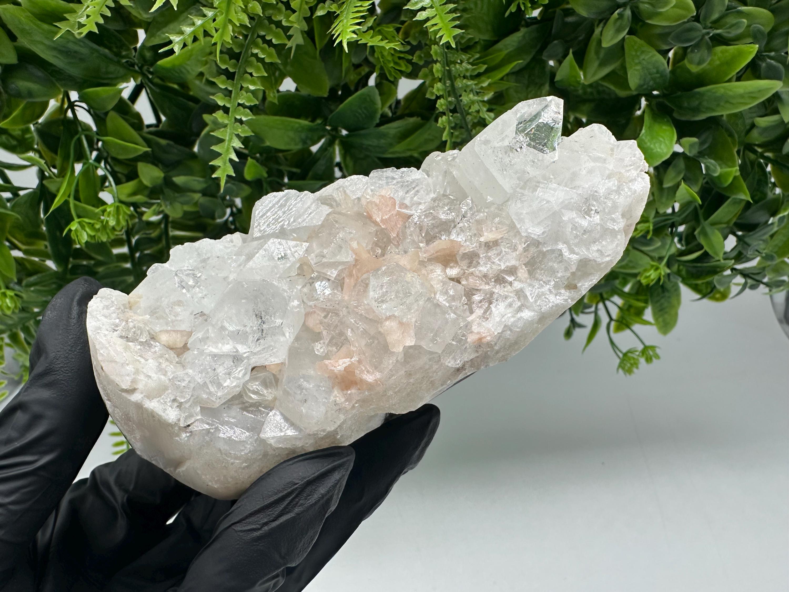 Apophyllite Stilbite on Chalcedony, Natural Mineral Specimen, India