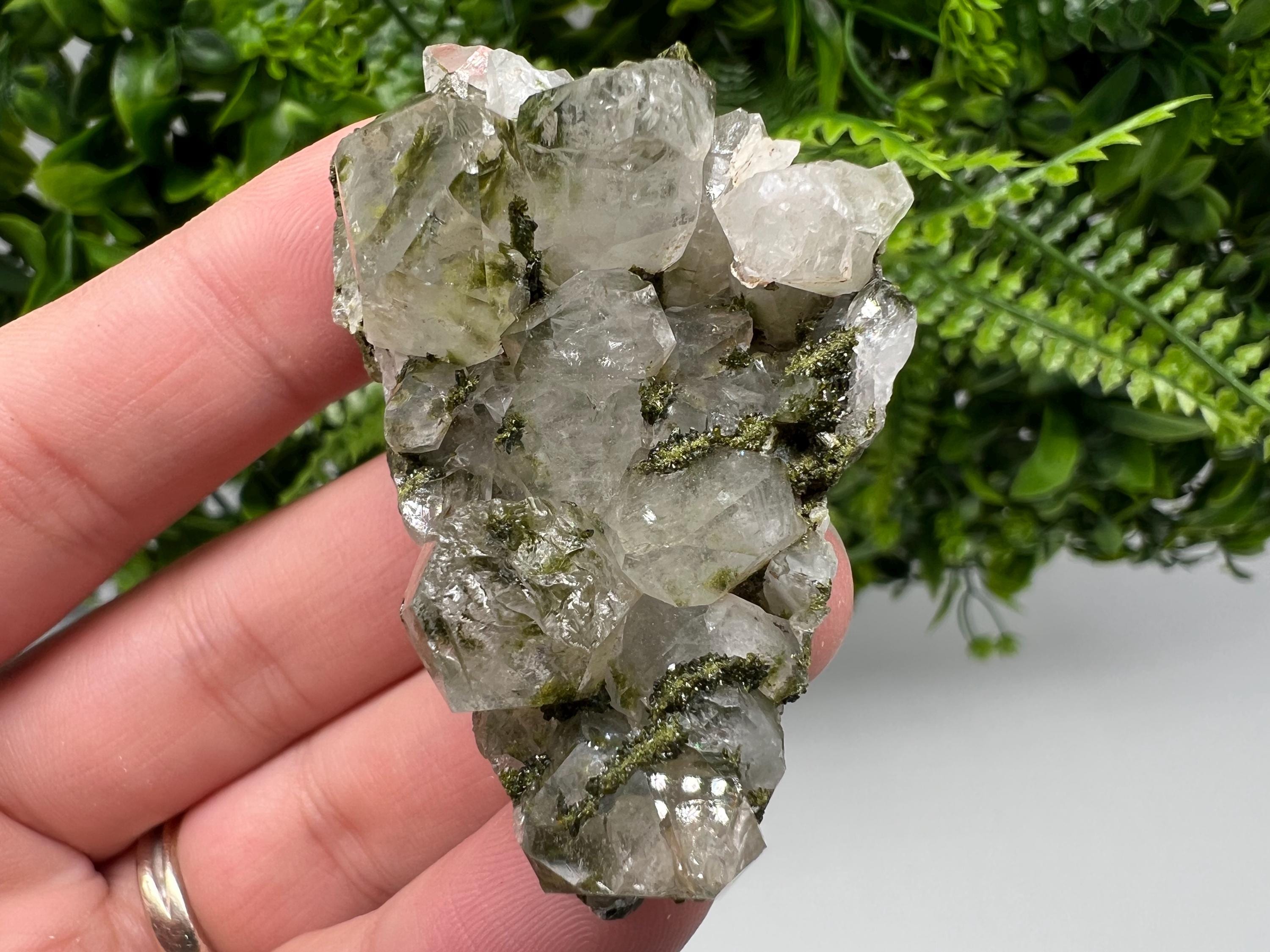 Epidote with Quartz Mineral Specimen, Hakkari Turkey