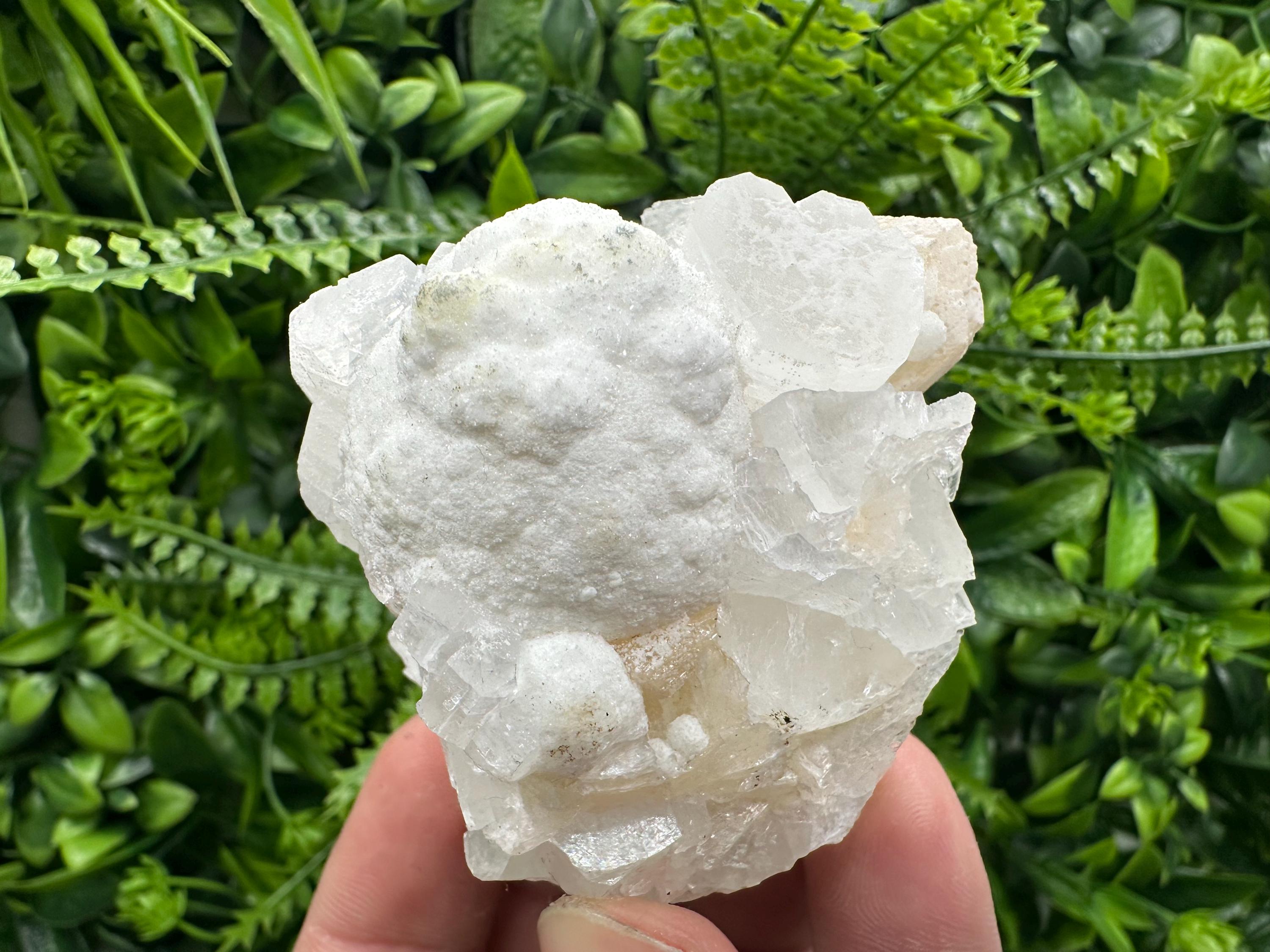 Apophyllite Stilbite on Chalcedony, Natural Crystal Mineral Specimen