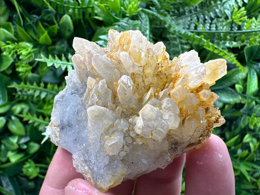 Quartz Crystal Cluster with Limonite – Mineral Specimen