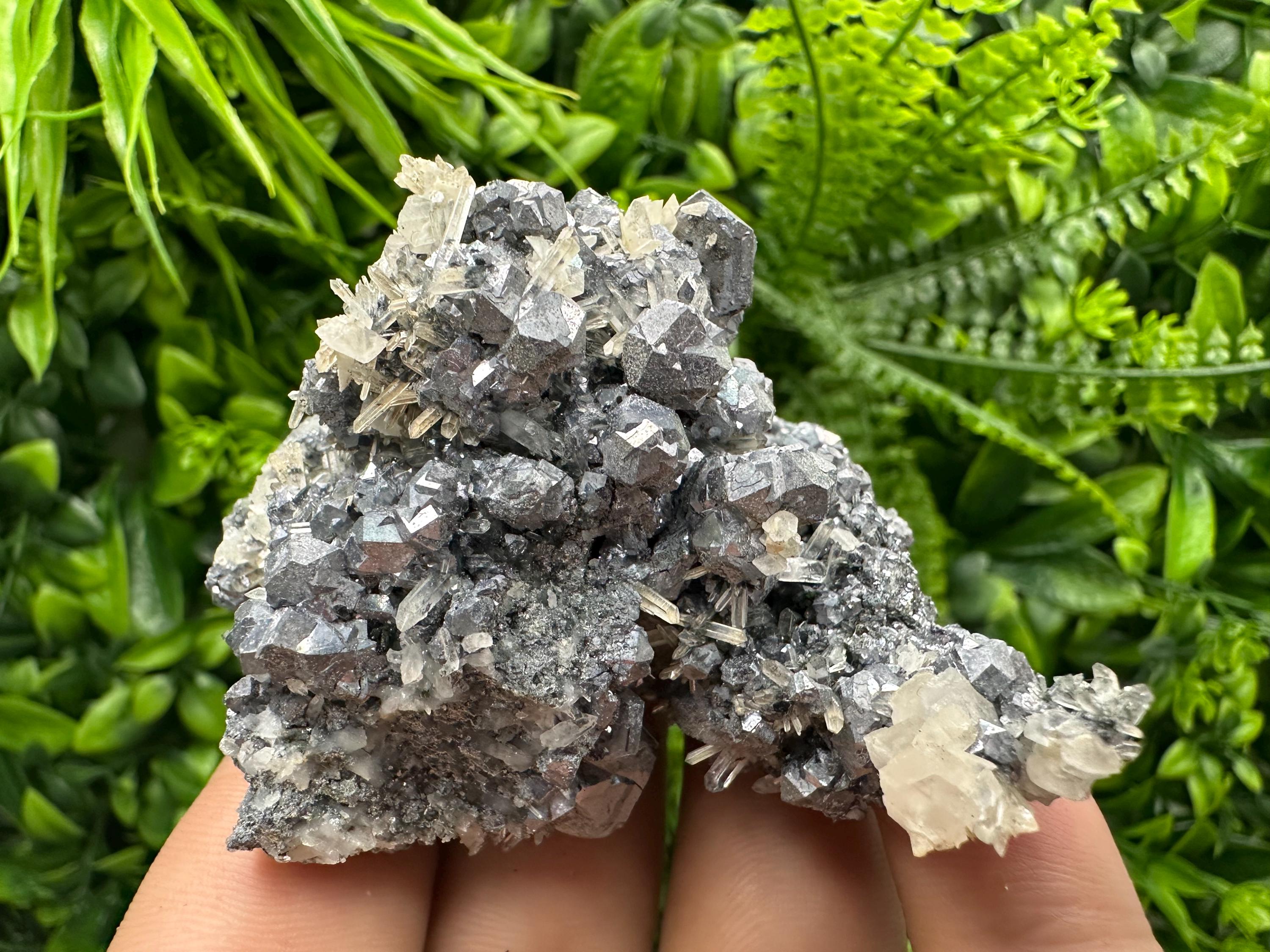 Galena Spinel with Quartz, Calcite, Borieva Mine Mineral Specimen