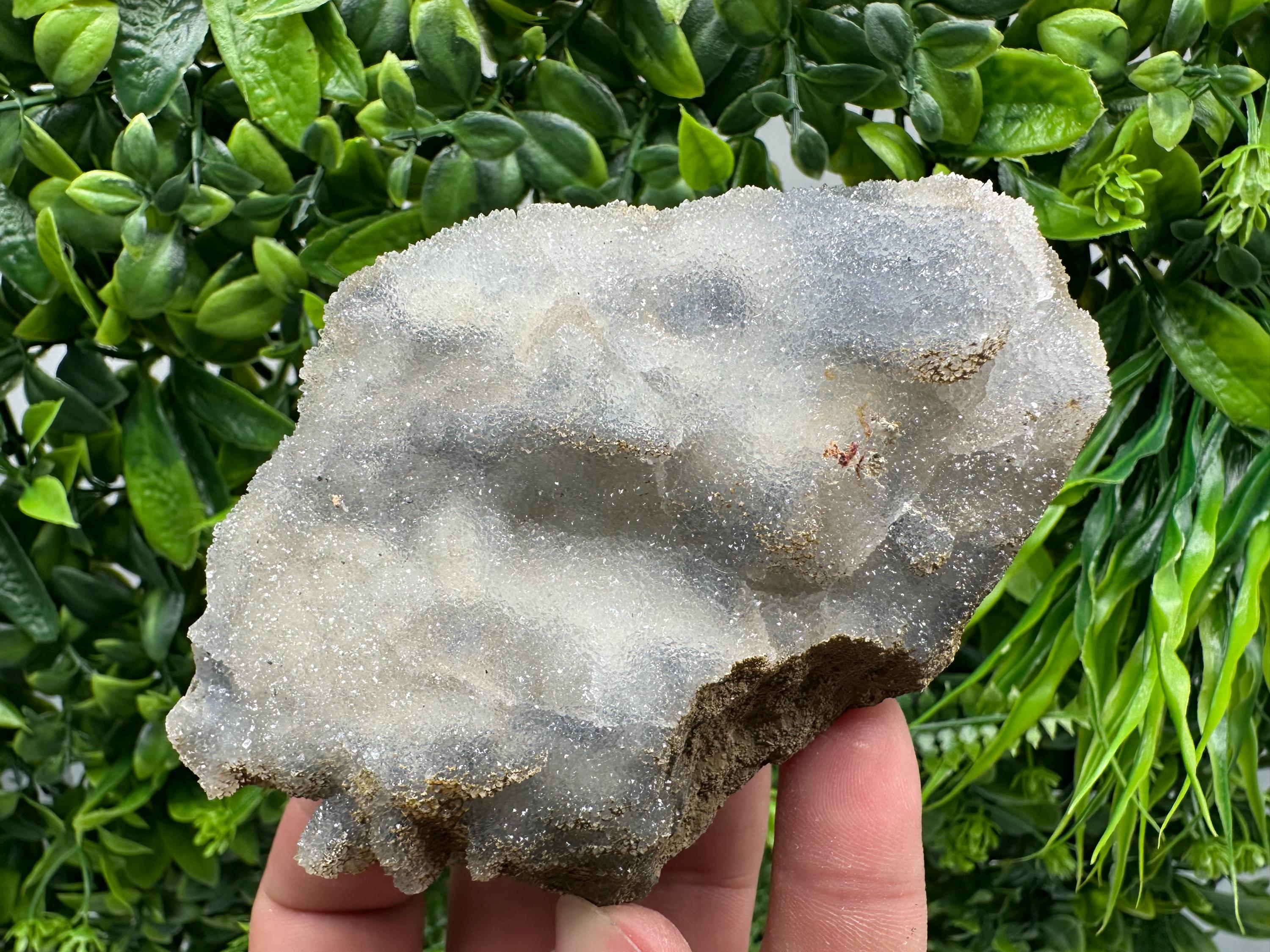 Blue Chalcedony Quartz with Chlorite Inclusions, Bulgaria Mineral Specimen