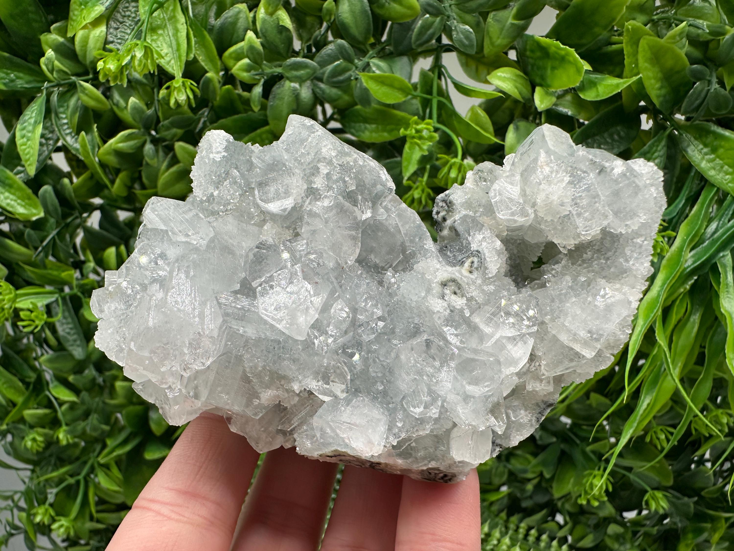 Apophyllite Stilbite on Chalcedony: Natural Mineral Specimen, India