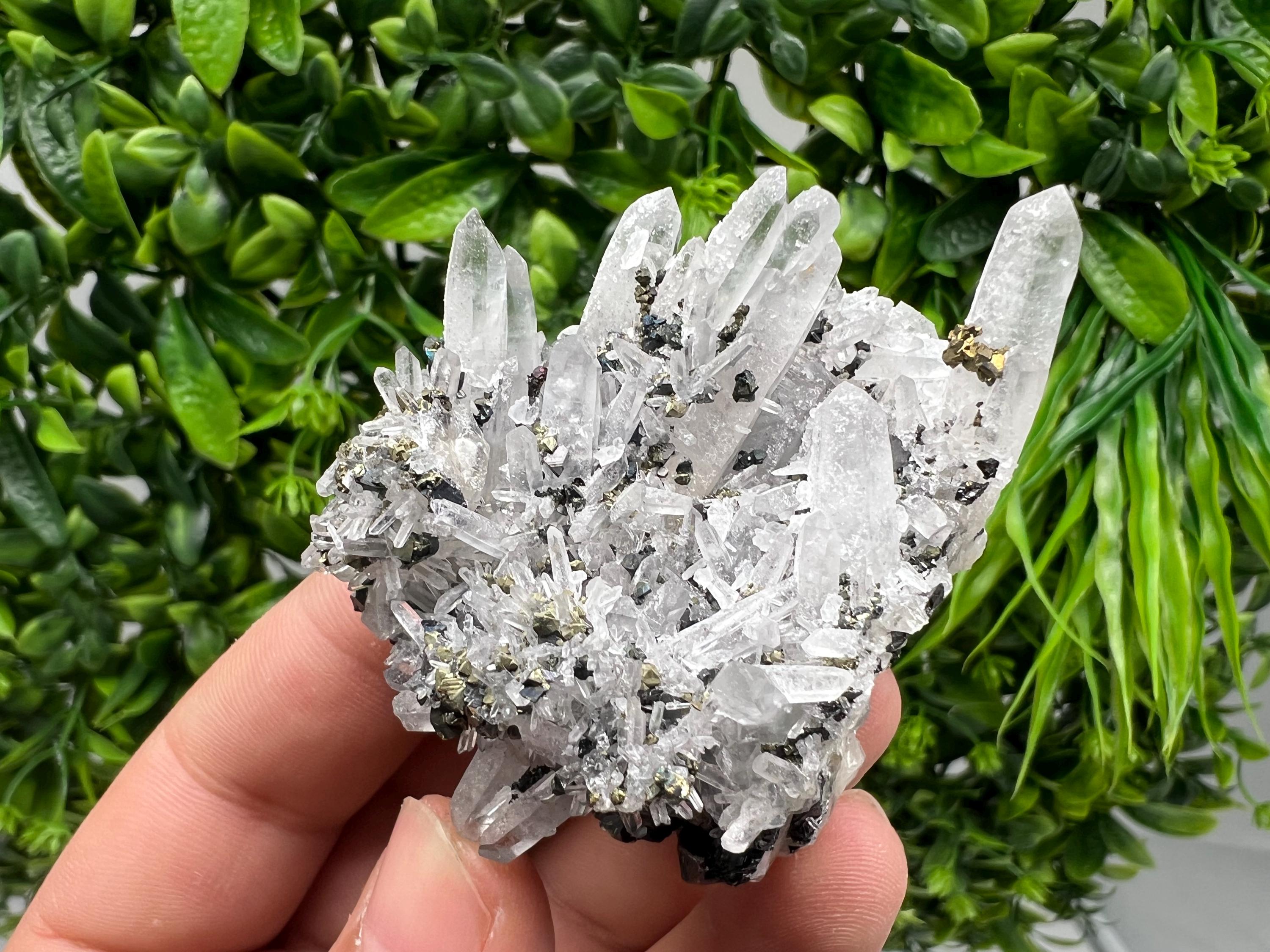 Wonderful Sphalerite Chalcopyrite on Green Quartz whit Hematite feom 9 th September mine,Bulgaria,natural,collection mineral specimen,gift