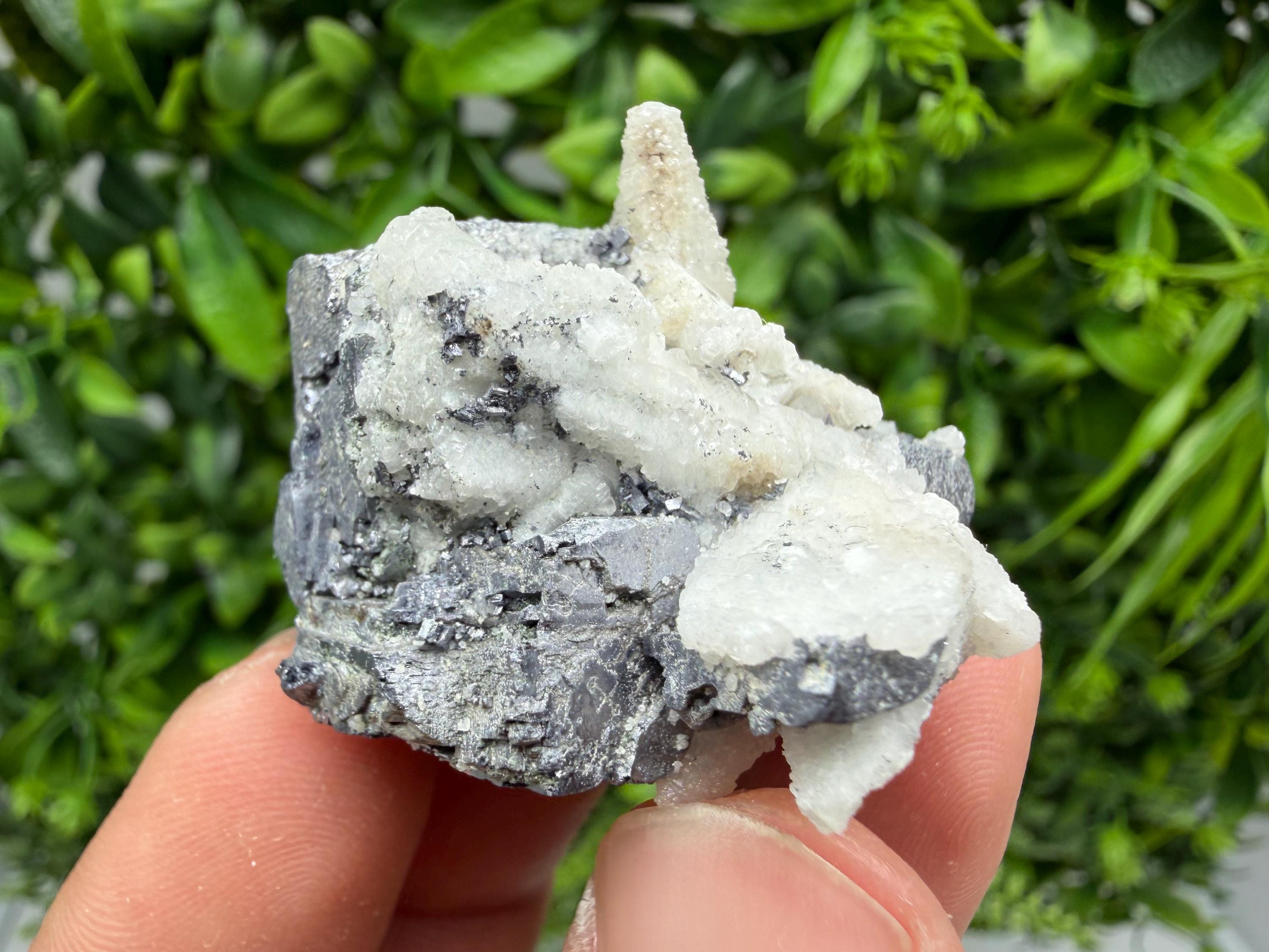 Galena Spinel with Quartz and Calcite, Borieva Mine Mineral Specimen