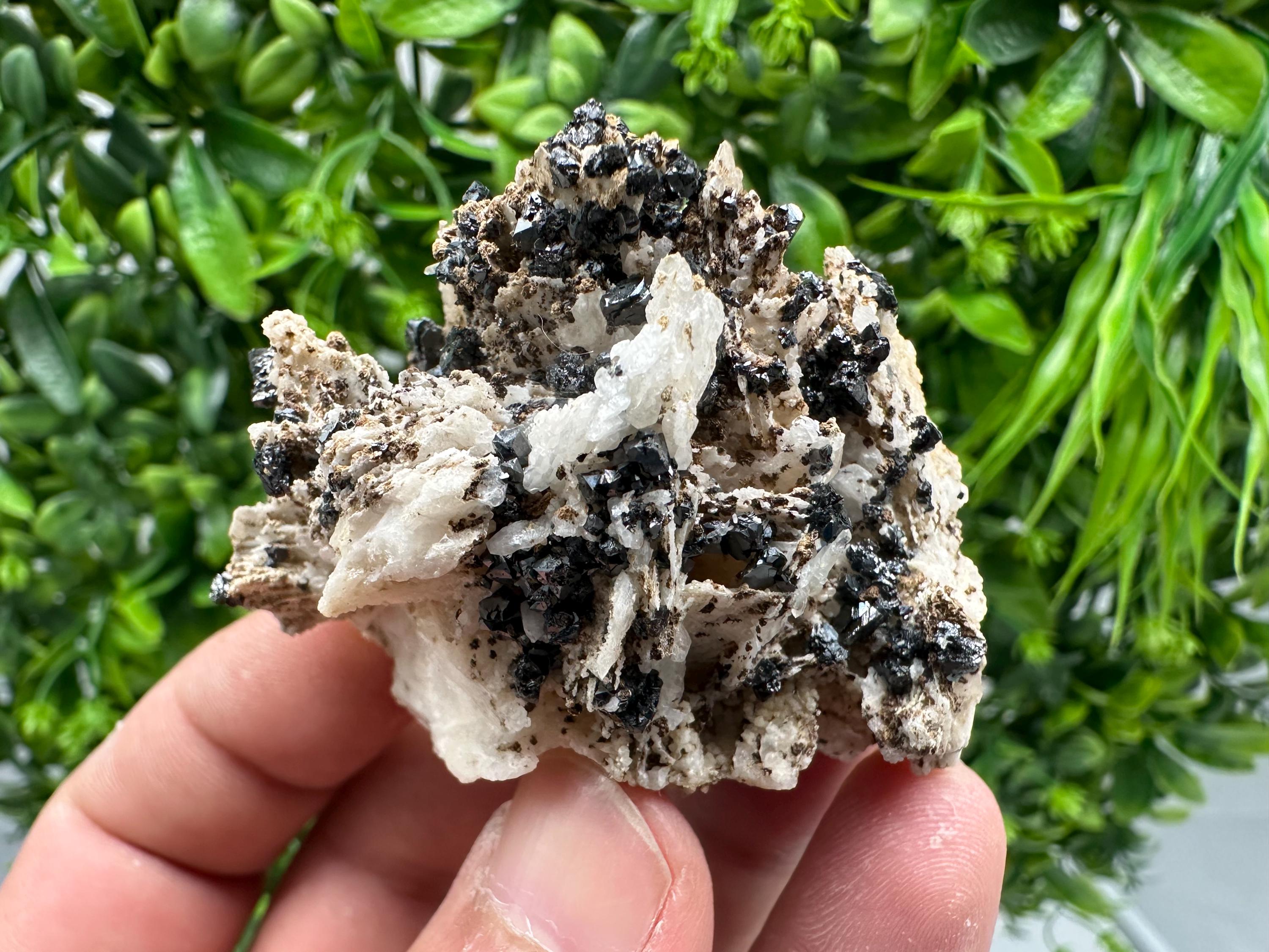 Stunning Sphalerite on Calcite from 9 th September mine,Madan,Bulgaria,Natural,collection mineral specimen,home decor stone ,Rare crystal