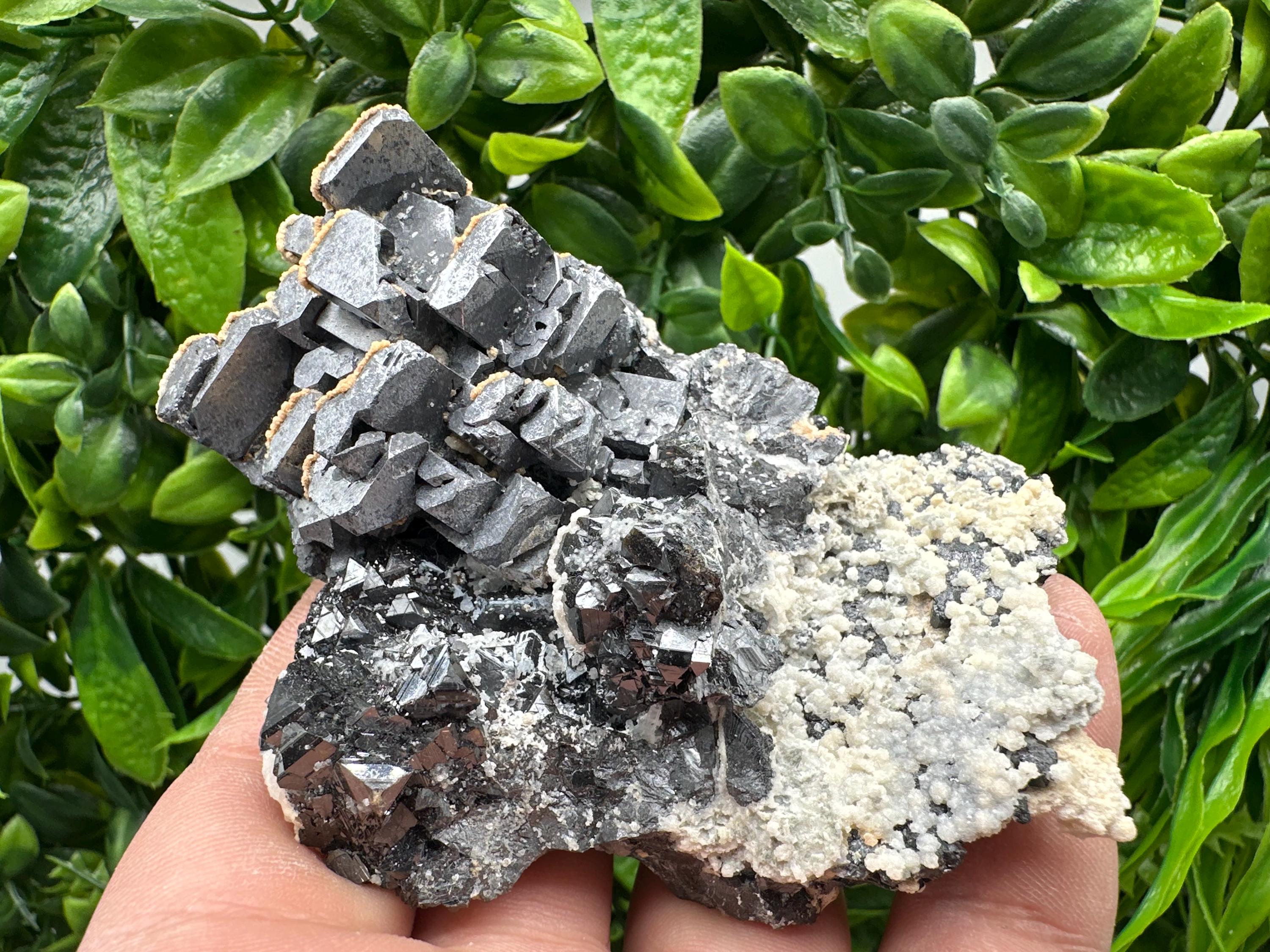 Skeletal Galena with Sphalerite and Calcite - Madan, Bulgaria