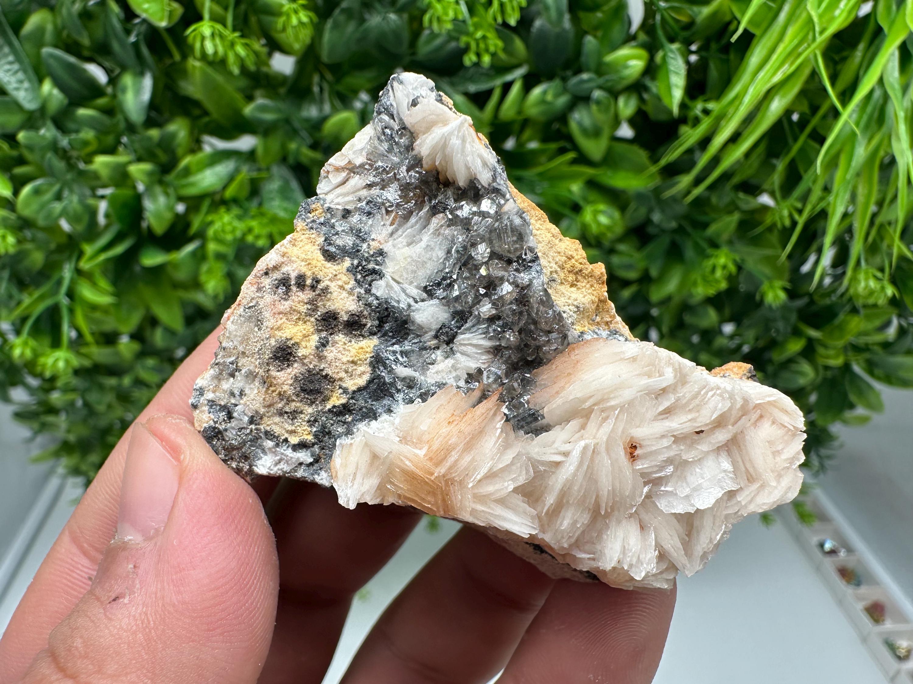 Wonderful Baryte with Cerussite on Galena from Morocco, Crystal, Mineral, Specimen, Cluster, Crystals, Barite Crystal, Cerussite Crystal, Specimen