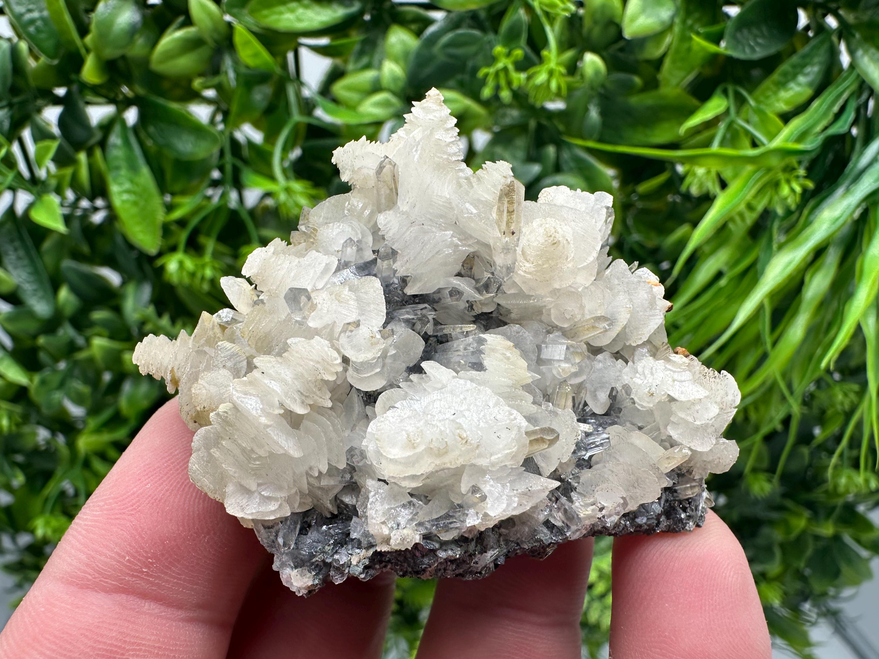 Quartz with Calcite and Chlorite: Borieva Mine Crystal Souvenir