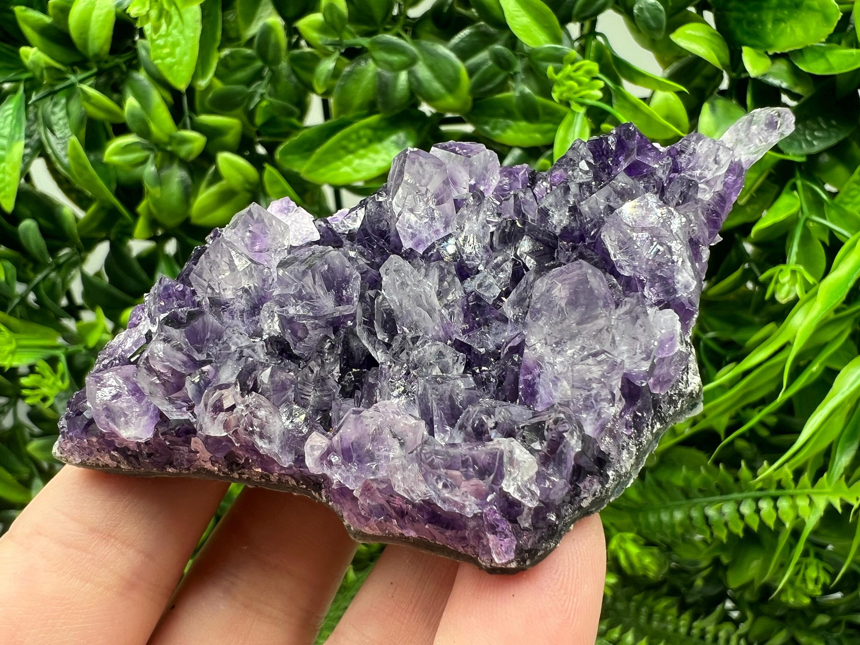 Uruguay Amethyst Cluster, Natural Purple Crystal, Home Decor