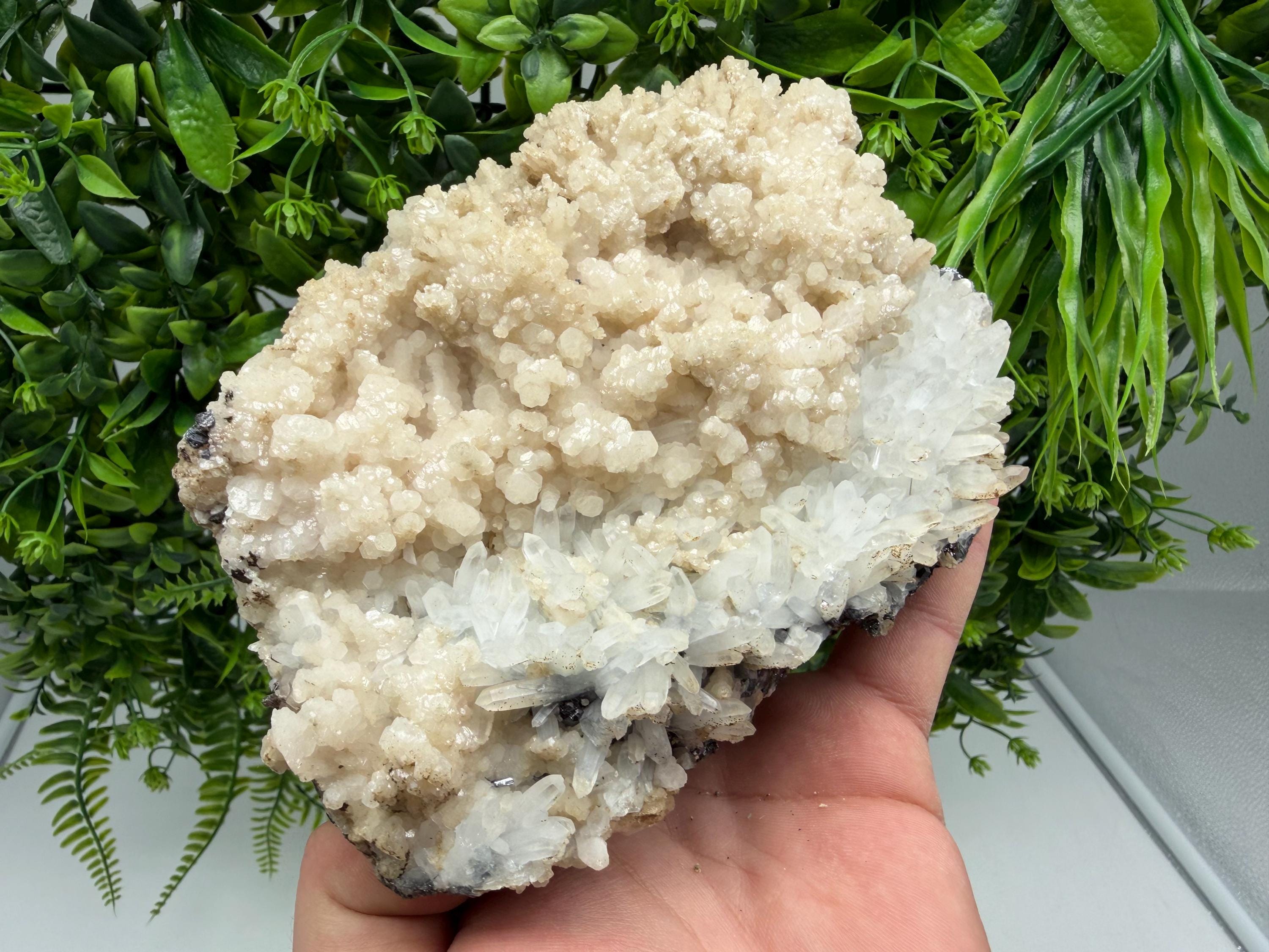 Milky Quartz Calcite Specimen, Borieva Mine Bulgaria, Home Decor Stone