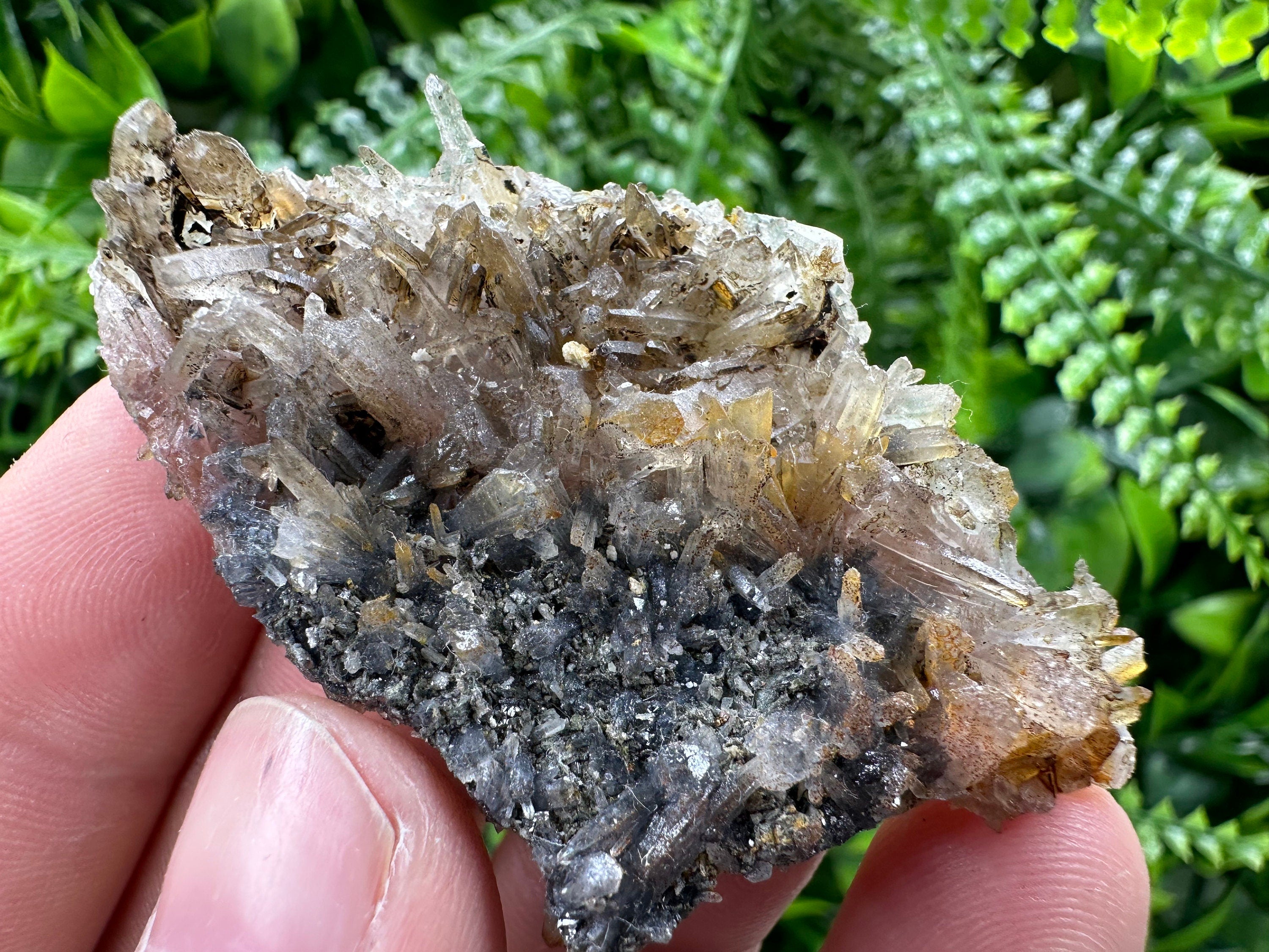 Limonite Coated Quartz Crystal, Natural Mineral Specimen