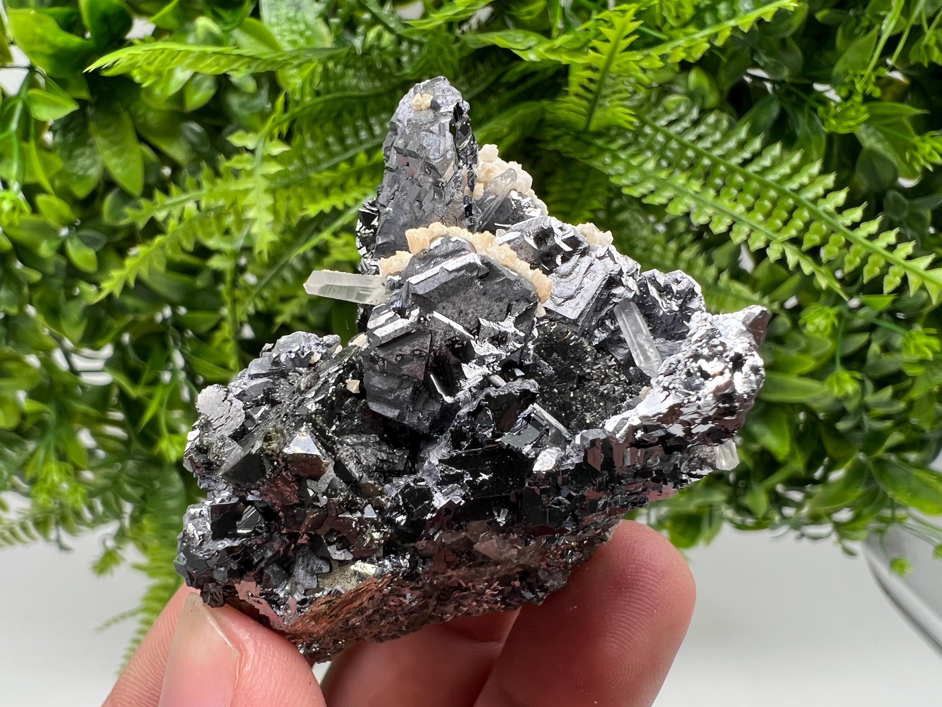 Collected Skeletal GALENA,Sphalerite,Quartz,Calcite from Krushev dol mine,Madan,Bulgaria,natural,collectible mineral specimen home decor