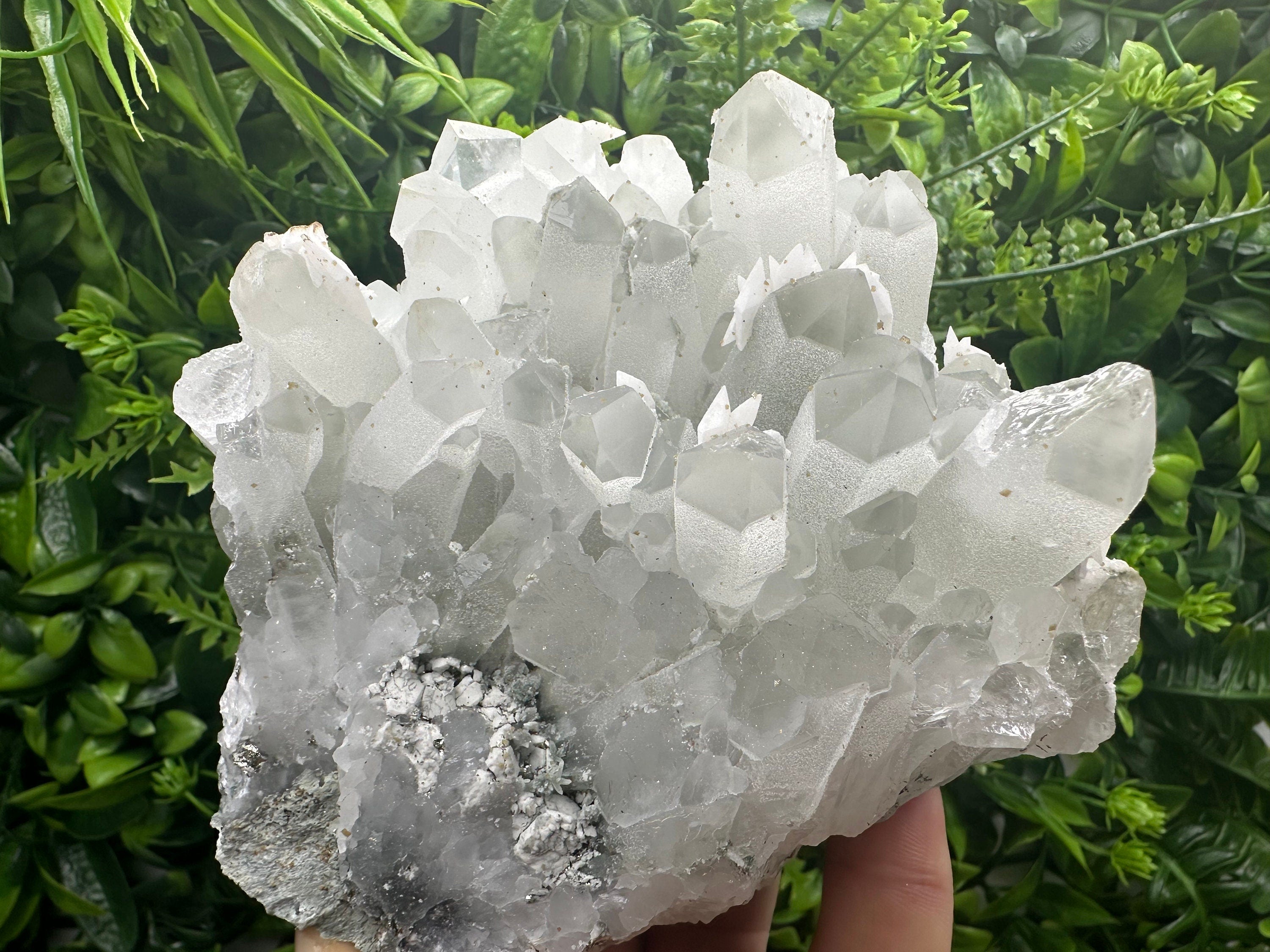 Quartz Cluster with Rhodochrosite, Calcite & Chlorite Inclusions