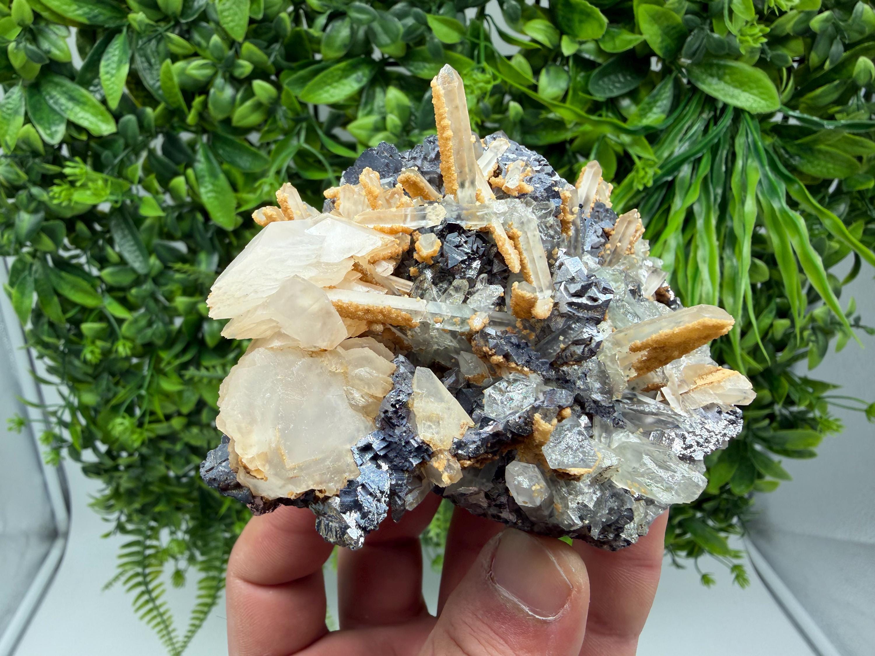 Galena Sphalerite Quartz Calcite Mineral Specimen: Krushev Dol Mine, Bulgaria