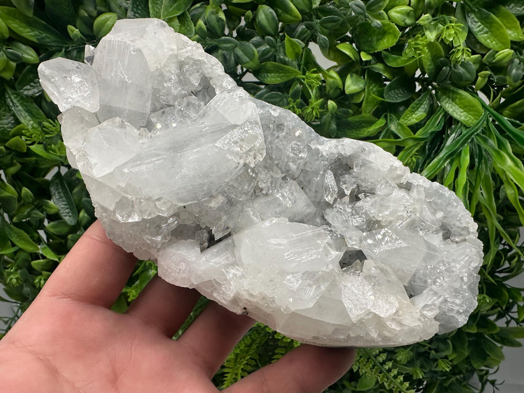 Transparent Apophyllite on Chalcedony, Natural Crystal Mineral Specimen