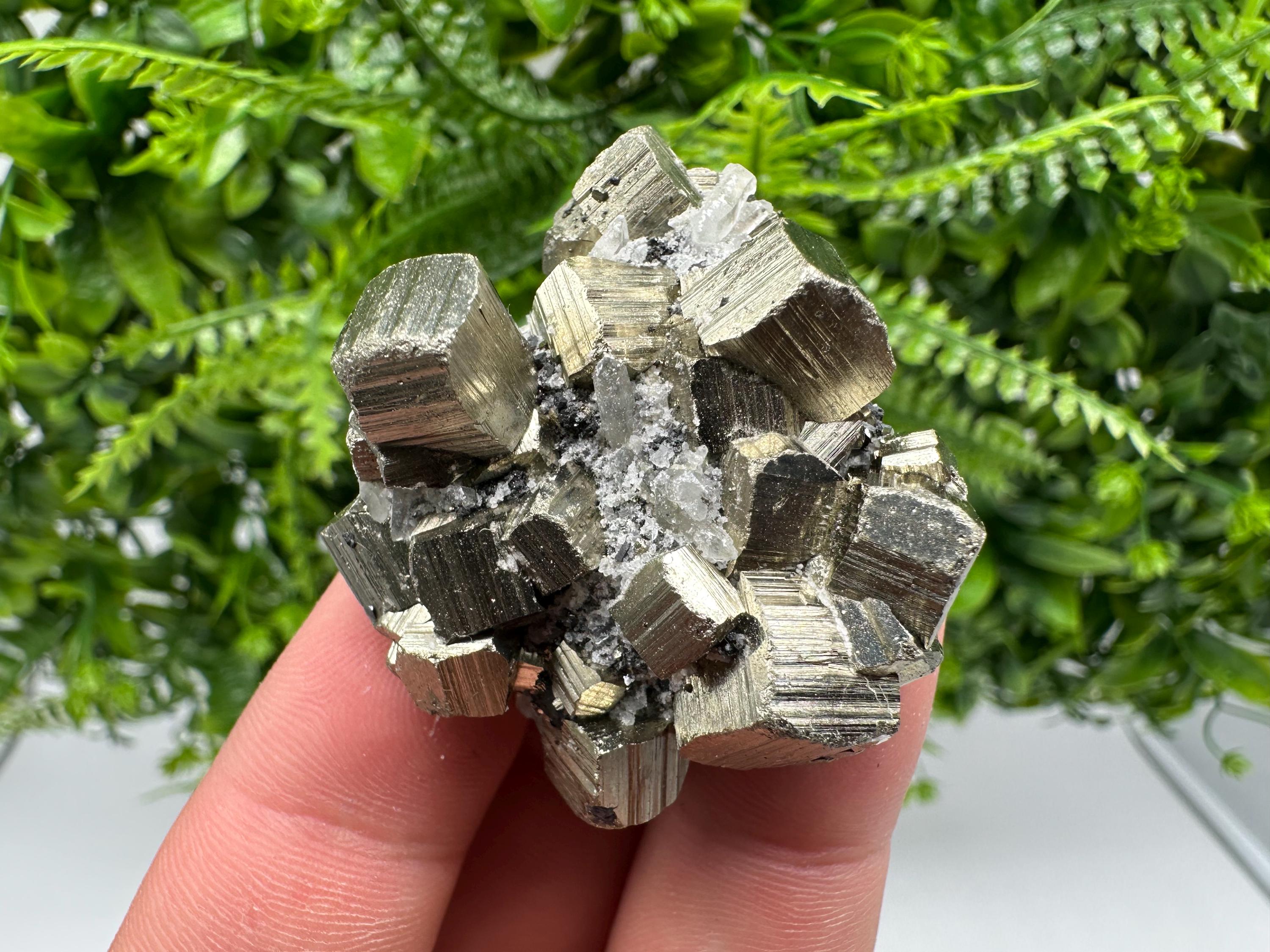 Wonderful Rainbow Pyrite whit Calcite,natural minerals souvenir Crystal,collection stone,rare minerals,home decor,Borieva Bulgaria