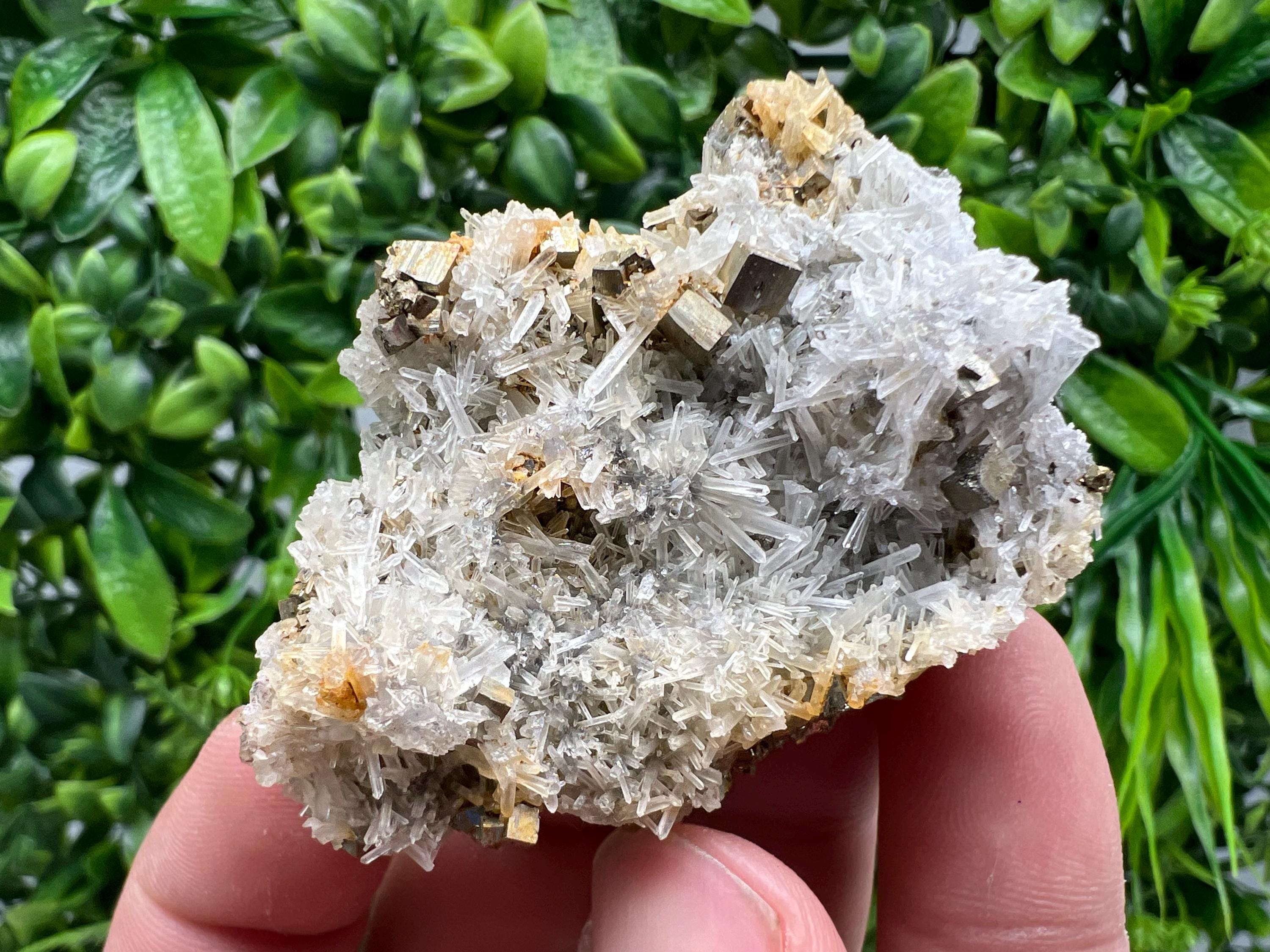 Rainbow Pyrite on Quartz with Oxide, Natural Minerals, Bulgaria