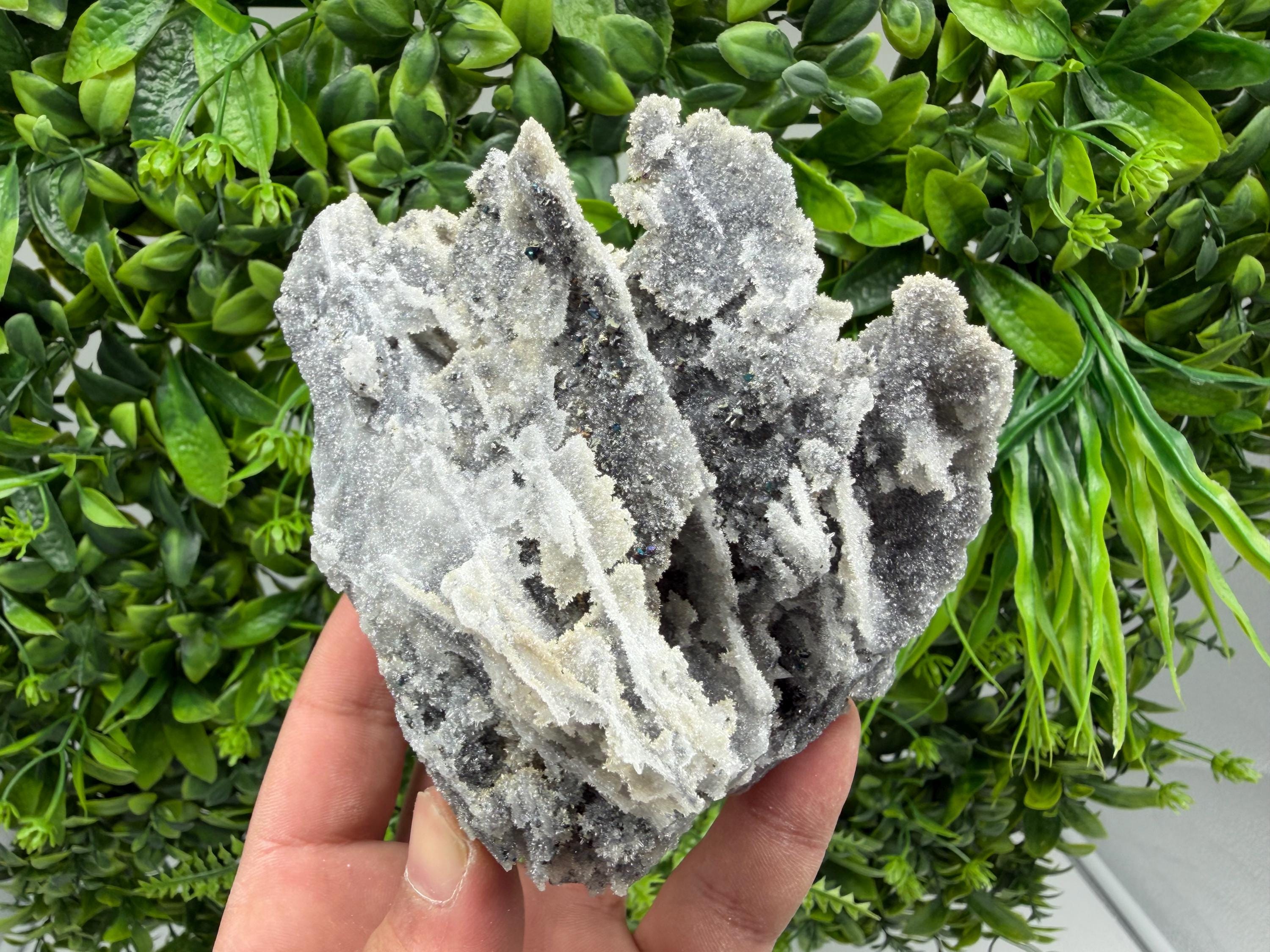 Chalcedony Quartz Cluster with Chlorite - Bulgaria Mineral Specimen